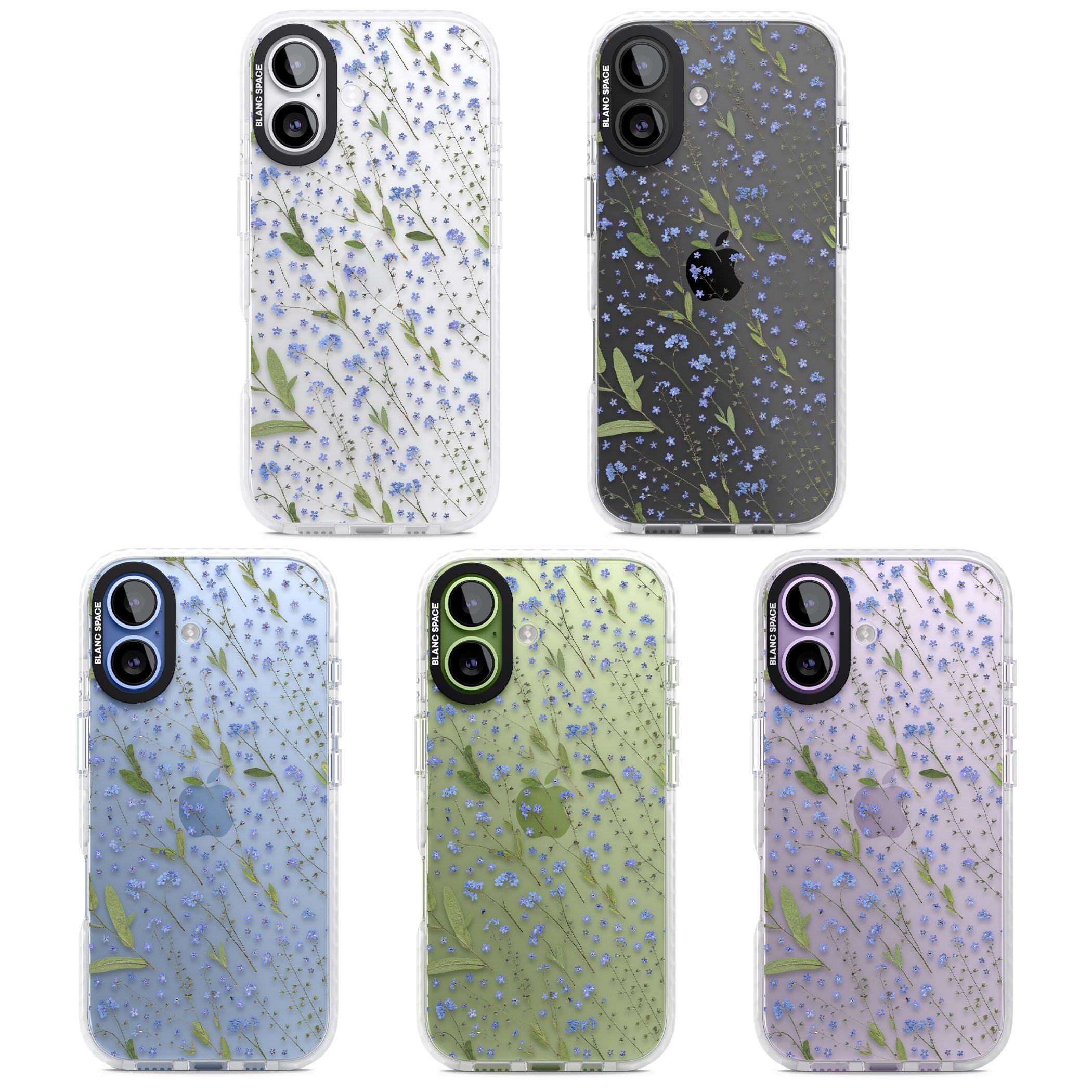 Blue Meadow Floral iPhone 17 Impact Clear Phone Case APT Impact Protection