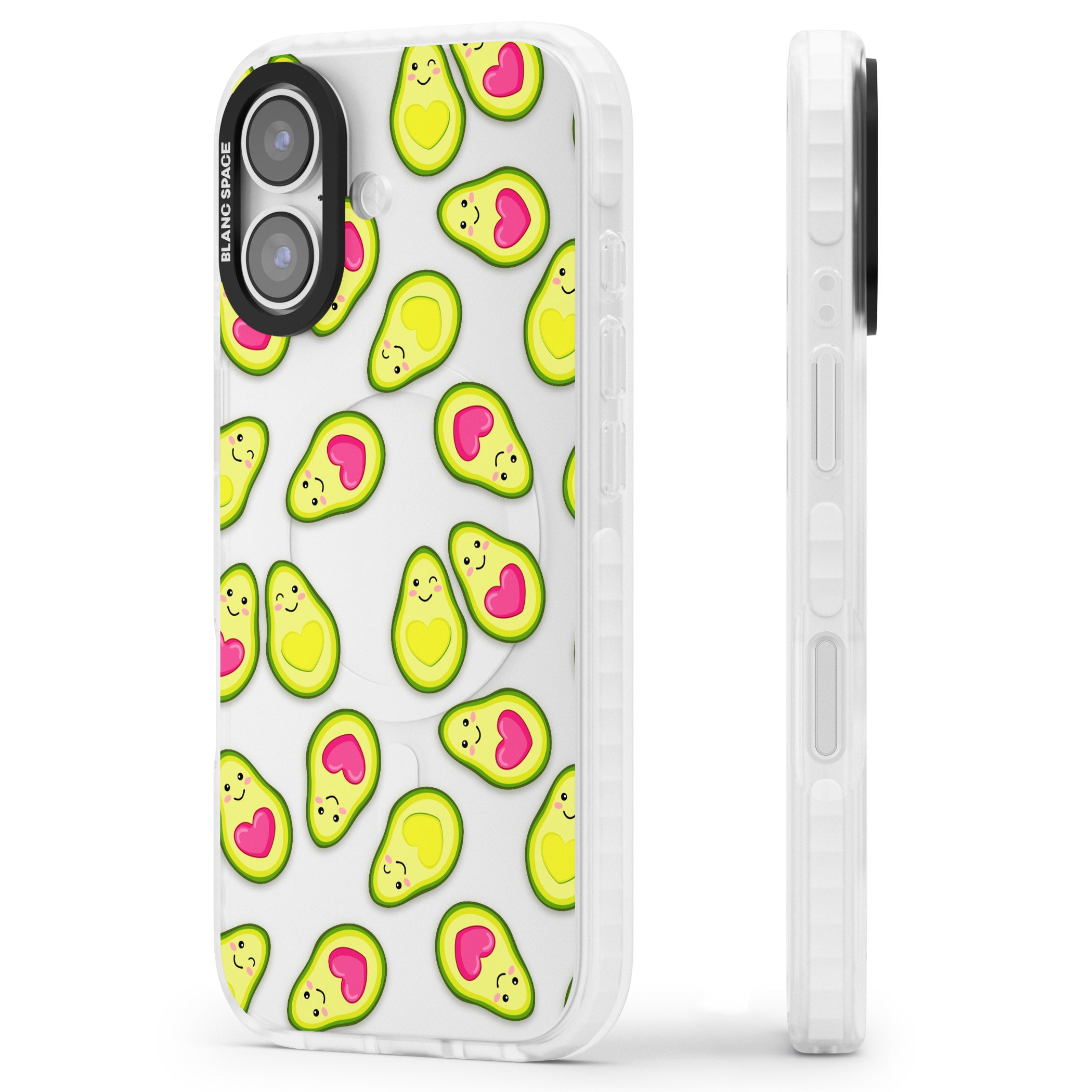 Avocado Love iPhone 17 Impact Clear Phone Case Side Profile