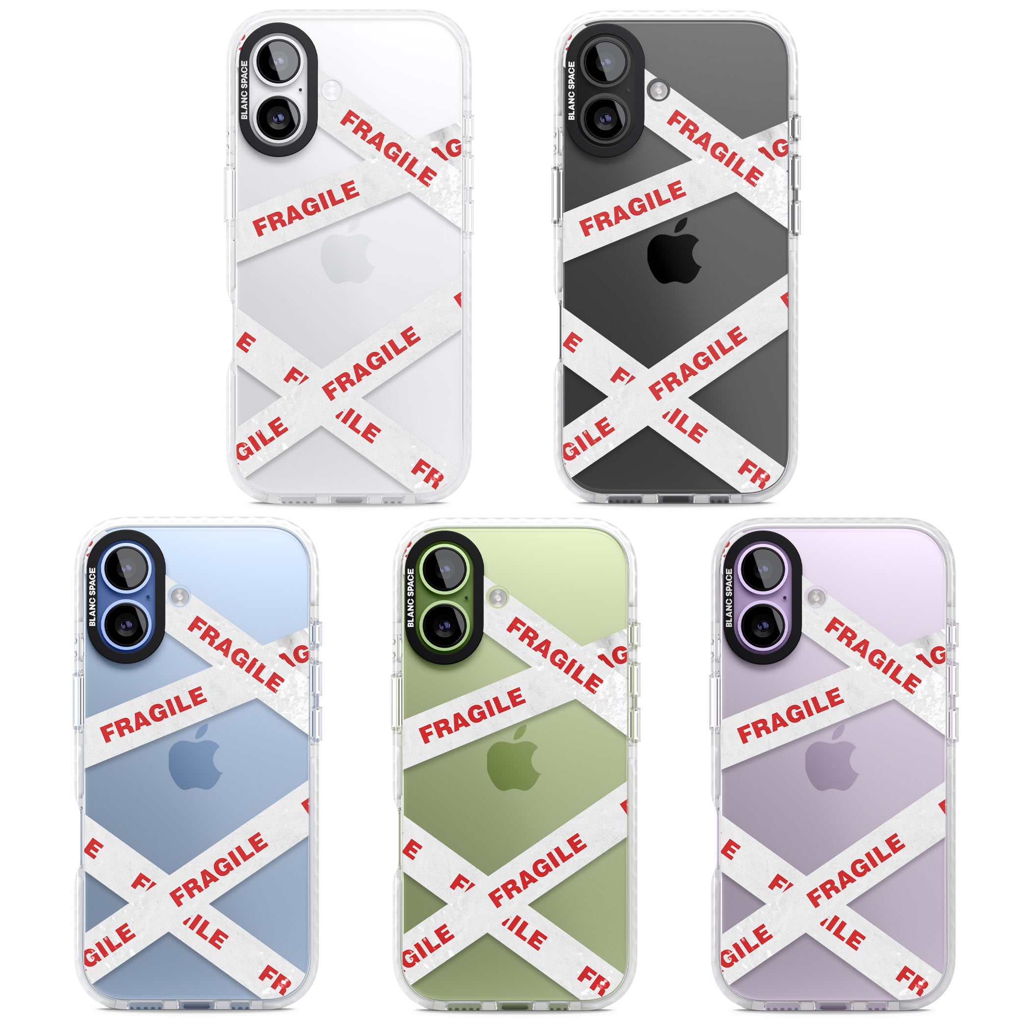 Fragile Tape iPhone 17 Impact Clear Phone Case APT Impact Protection