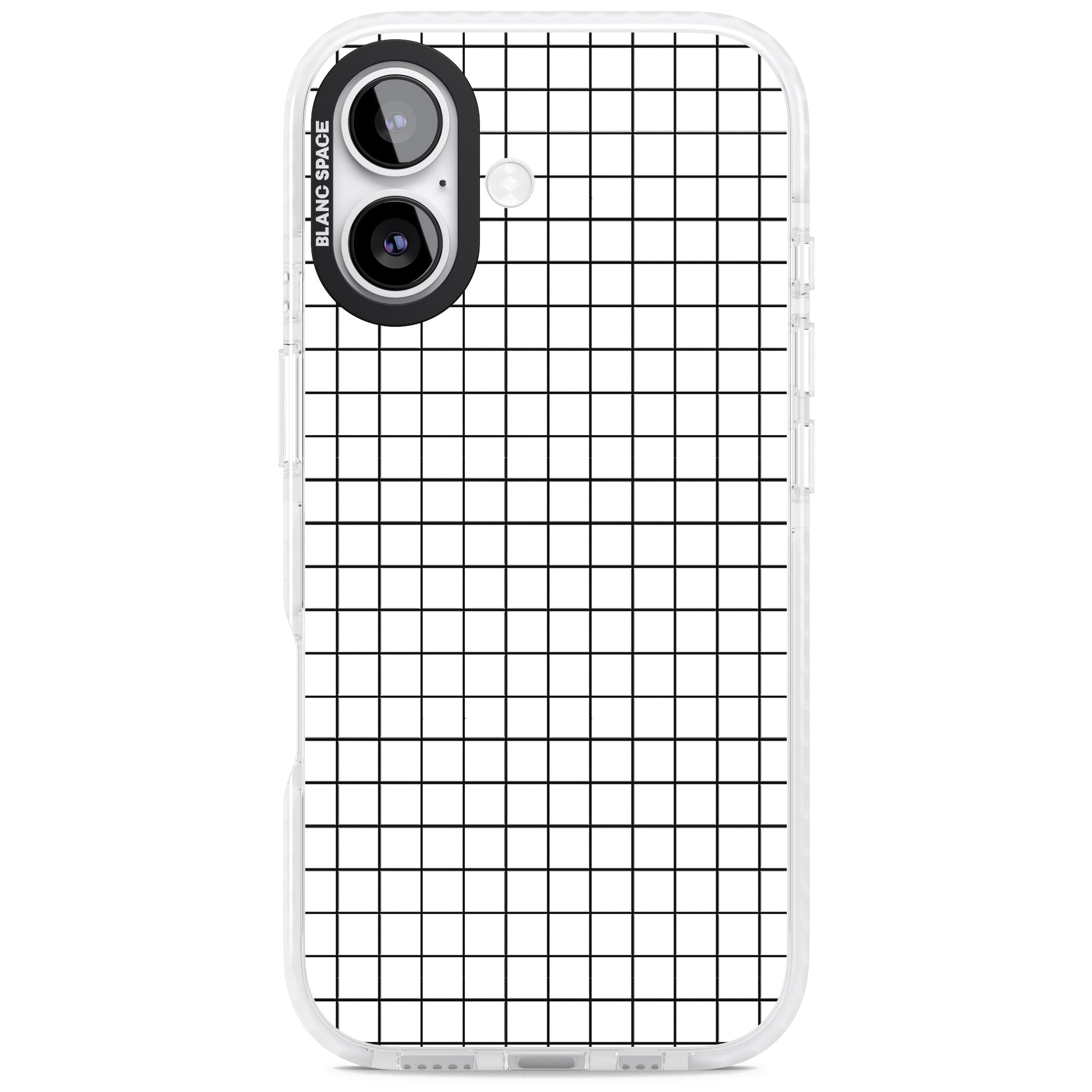 Minimal Black Grid iPhone 17 Impact Clear Phone Case