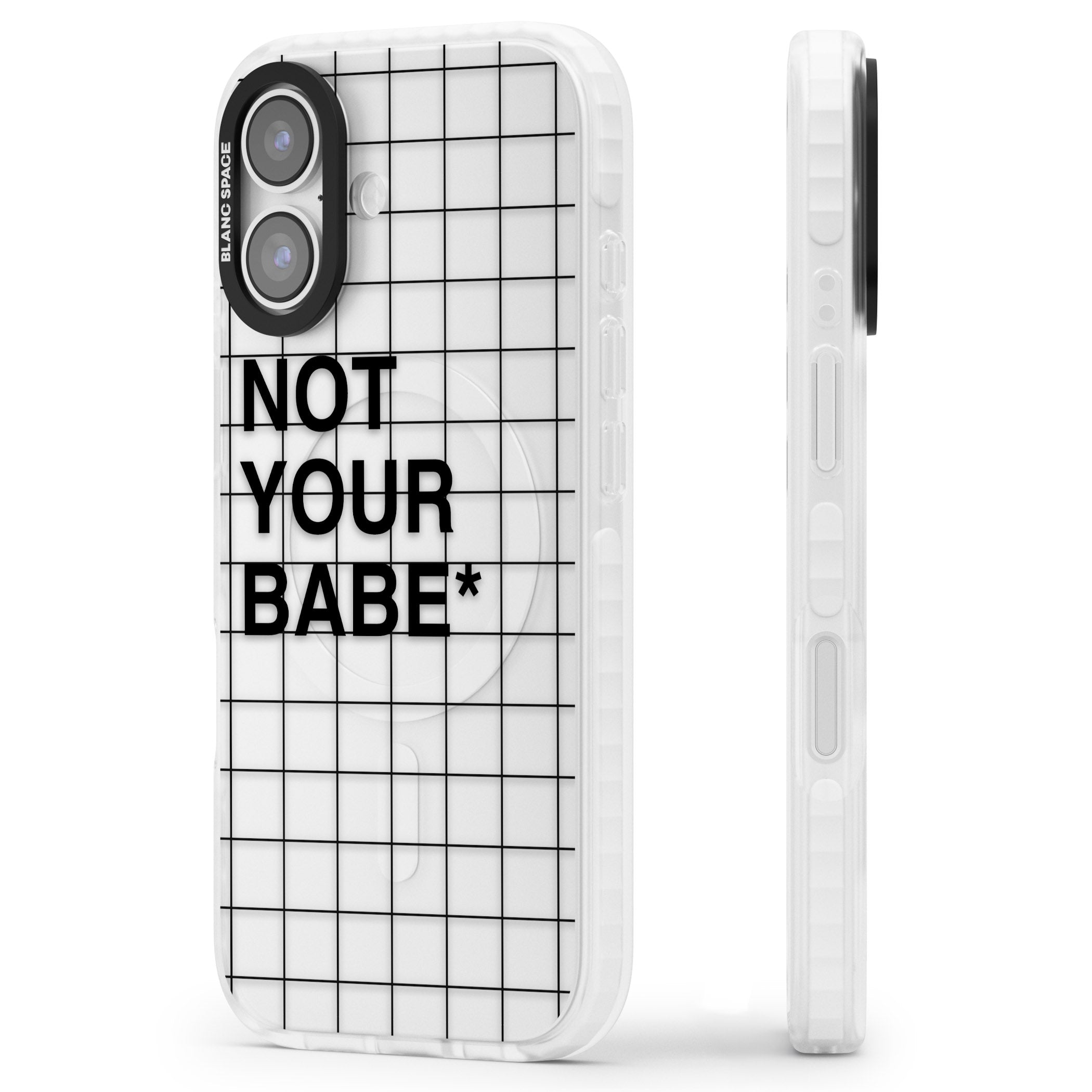 Not Your Babe iPhone 17 Impact Clear Phone Case Side Profile