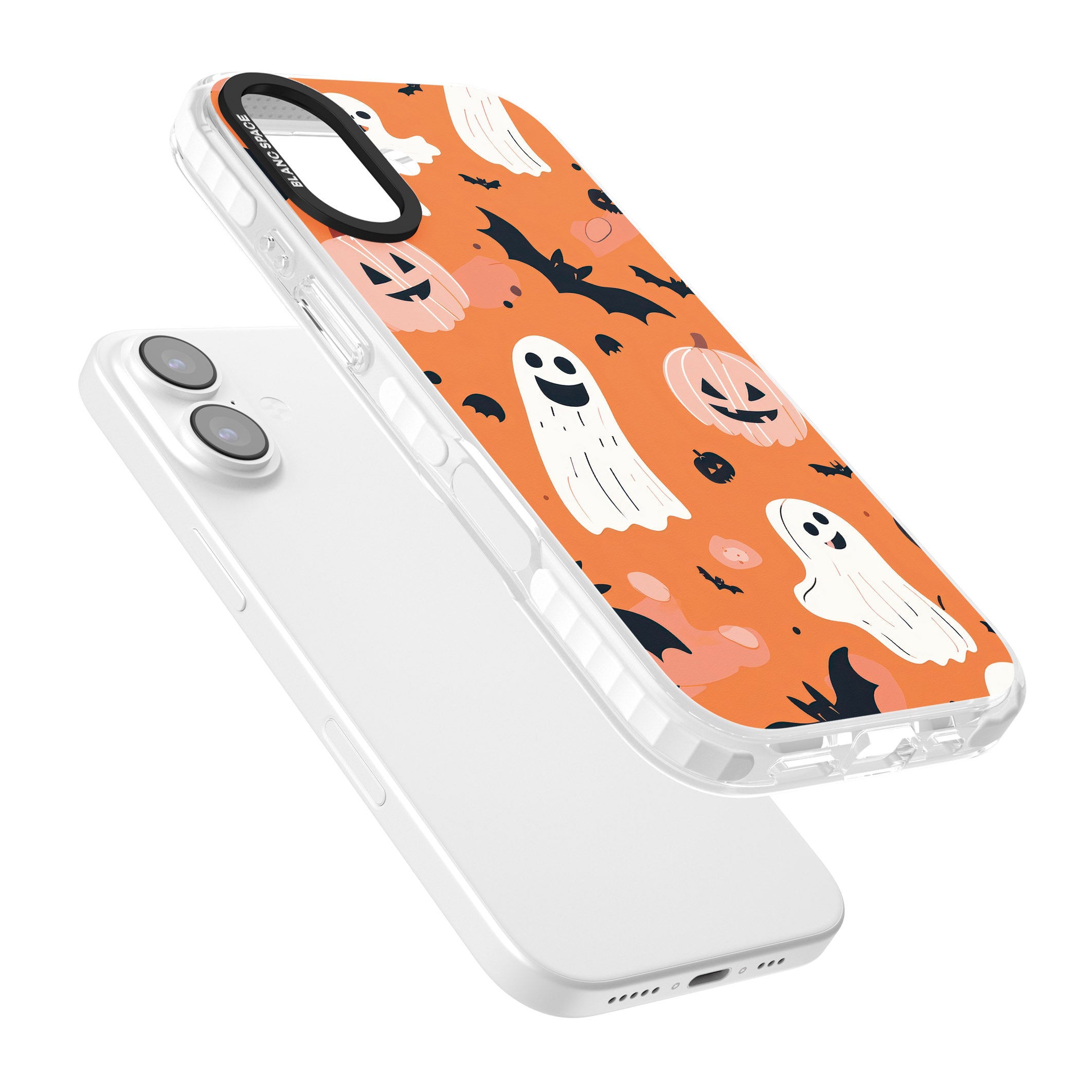 Orange Halloween Pattern iPhone 17 Impact Clear Phone Case Colours