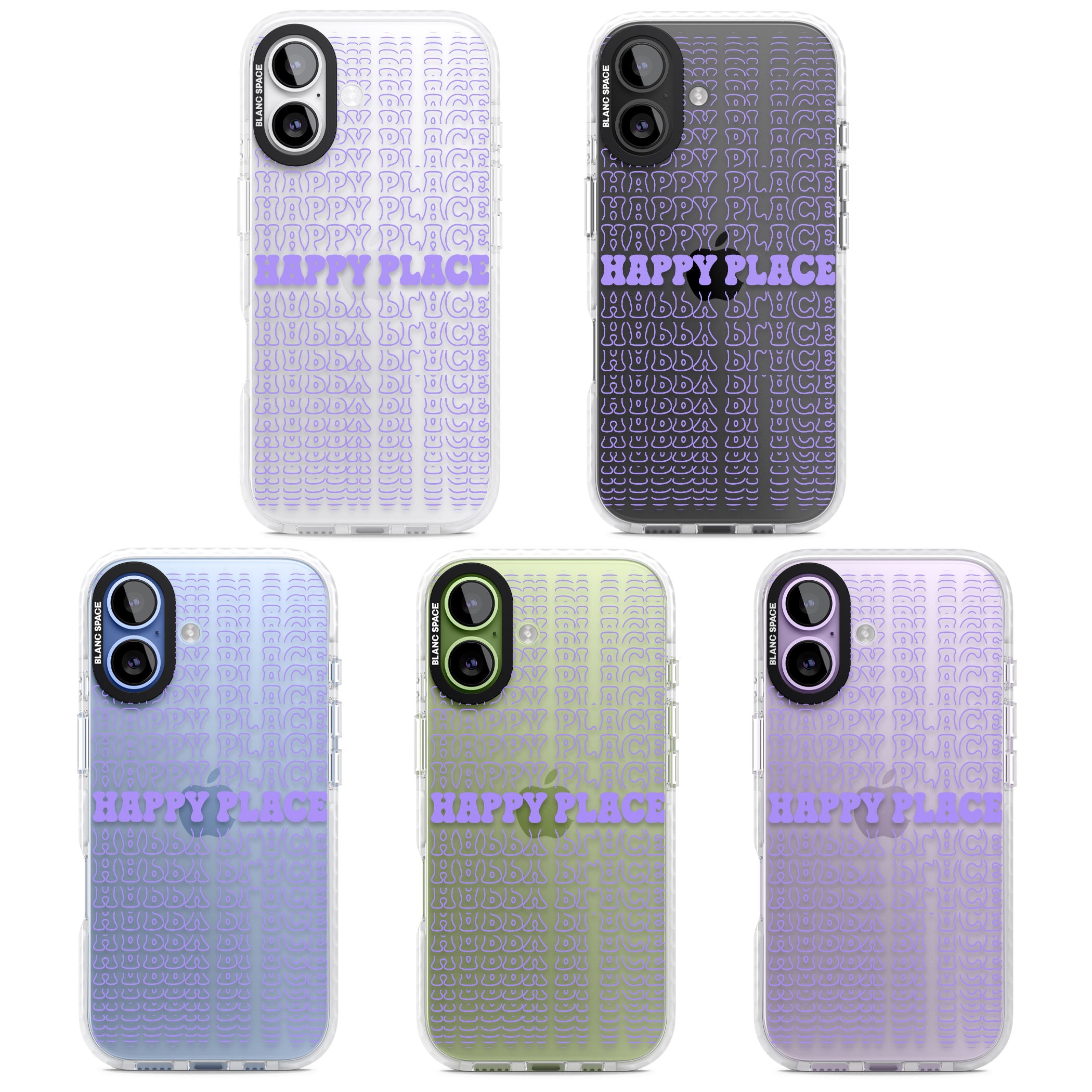 Happy Place (Purple) iPhone 17 Impact Clear Phone Case APT Impact Protection