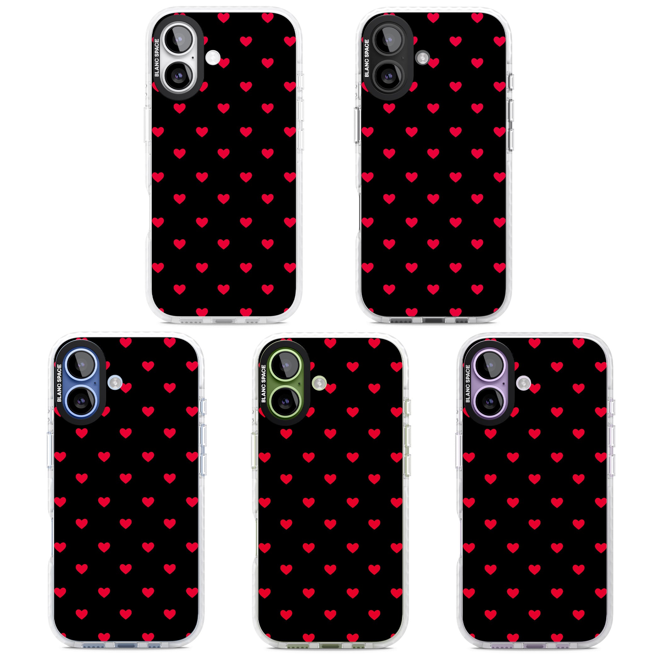Small Heart Pattern: Red & iPhone 17 Impact Clear Phone Case APT Impact Protection