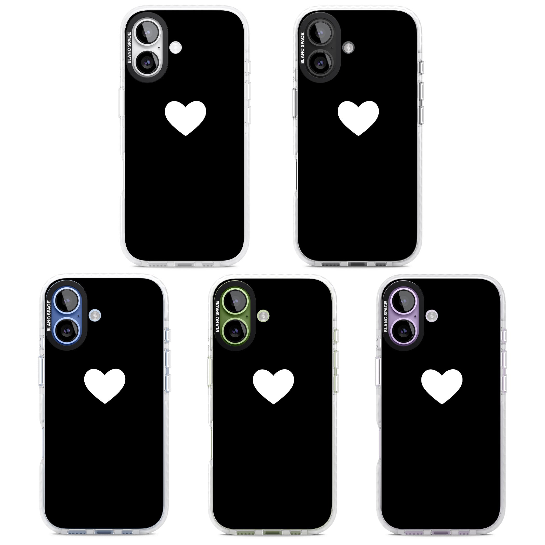 Single Heart Design: White & iPhone 17 Impact Clear Phone Case APT Impact Protection