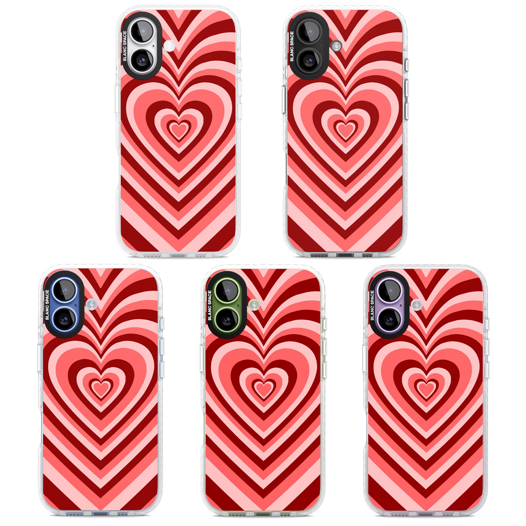 Red Heart Illusion iPhone 17 Impact Clear Phone Case APT Impact Protection