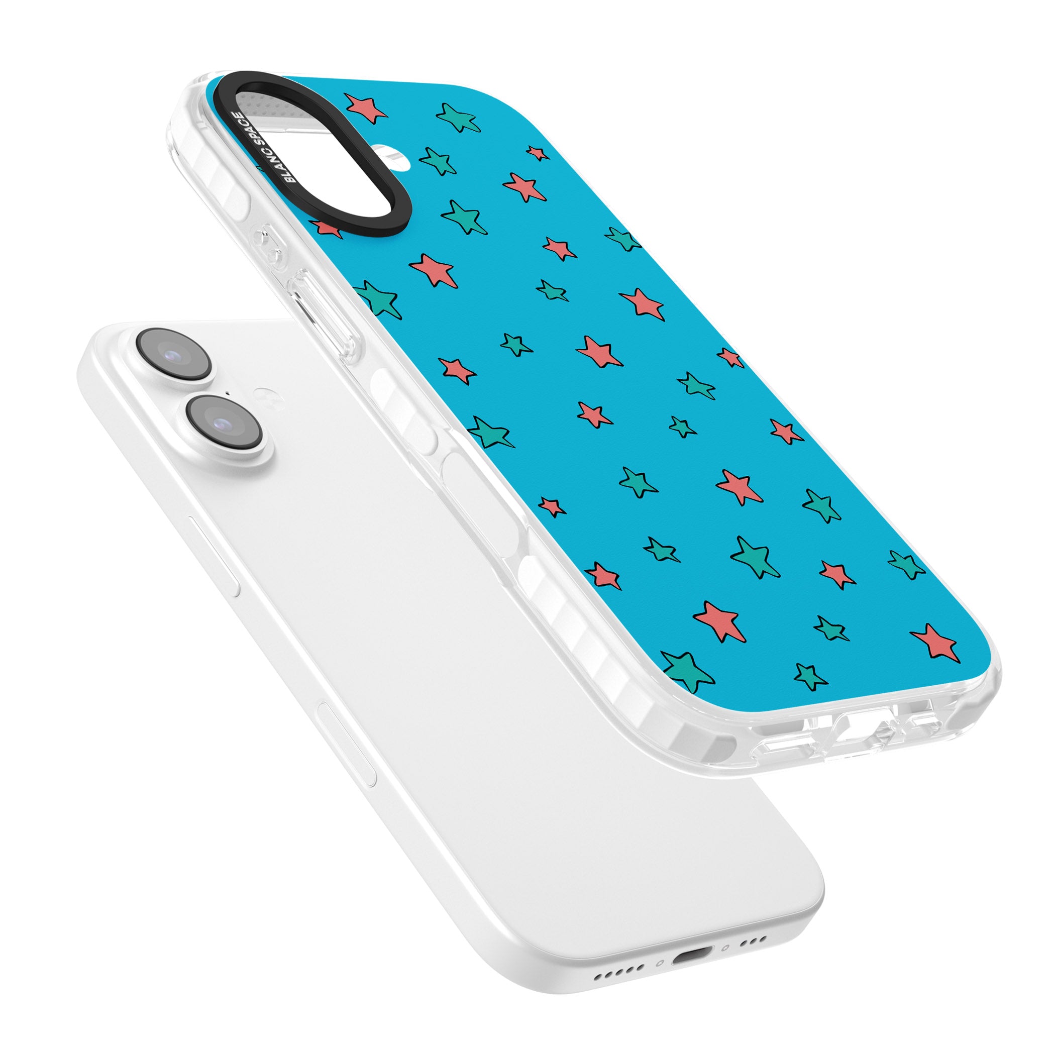 Blue Heartstopper Stars Pattern iPhone 17 Impact Clear Phone Case Colours