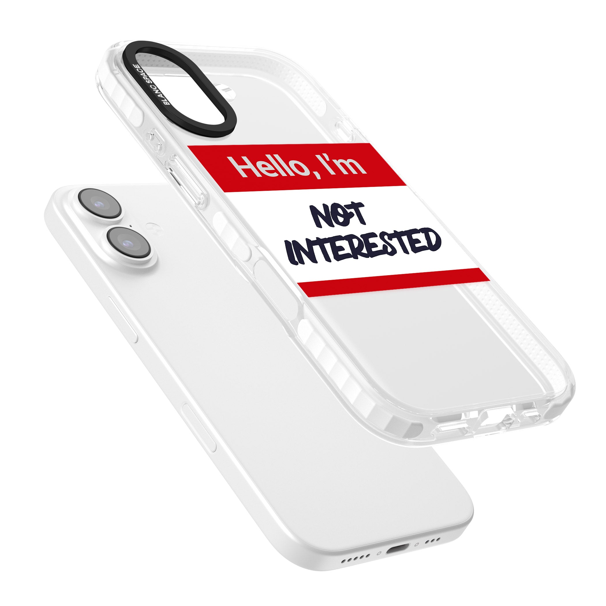 Funny Hello Name Tag Not Interested iPhone 17 Impact Clear Phone Case Colours