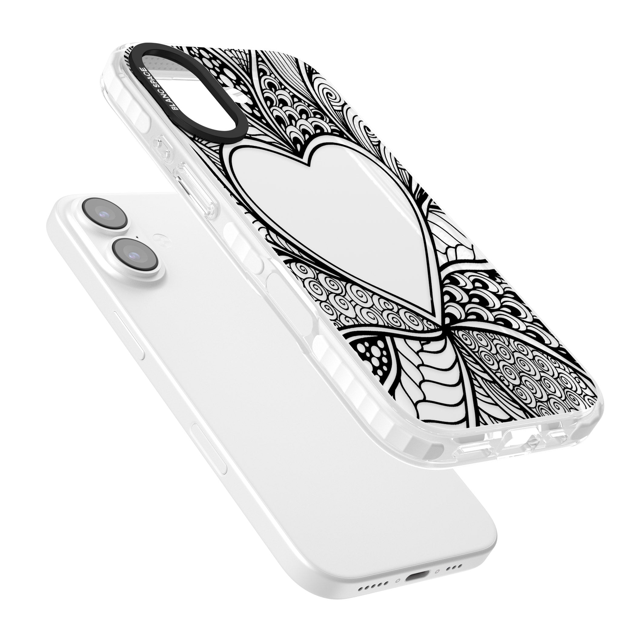 Black Henna Heart iPhone 17 Impact Clear Phone Case Colours