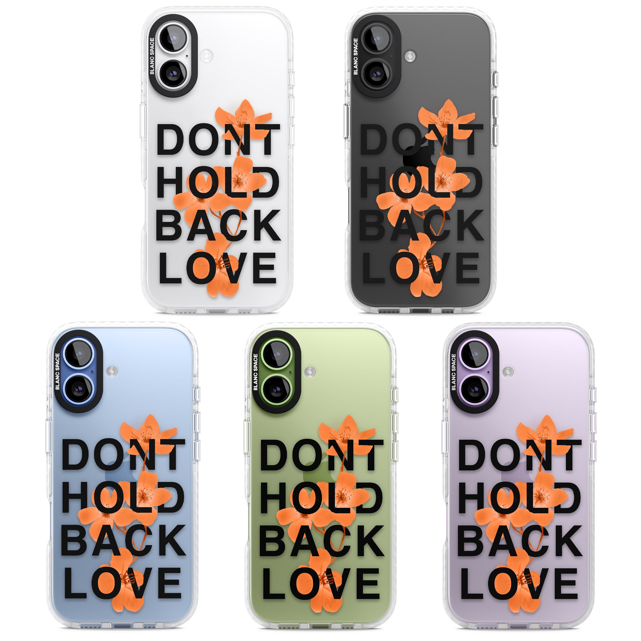 Don'T Hold Back Love Orange & Black iPhone 17 Impact Clear Phone Case APT Impact Protection