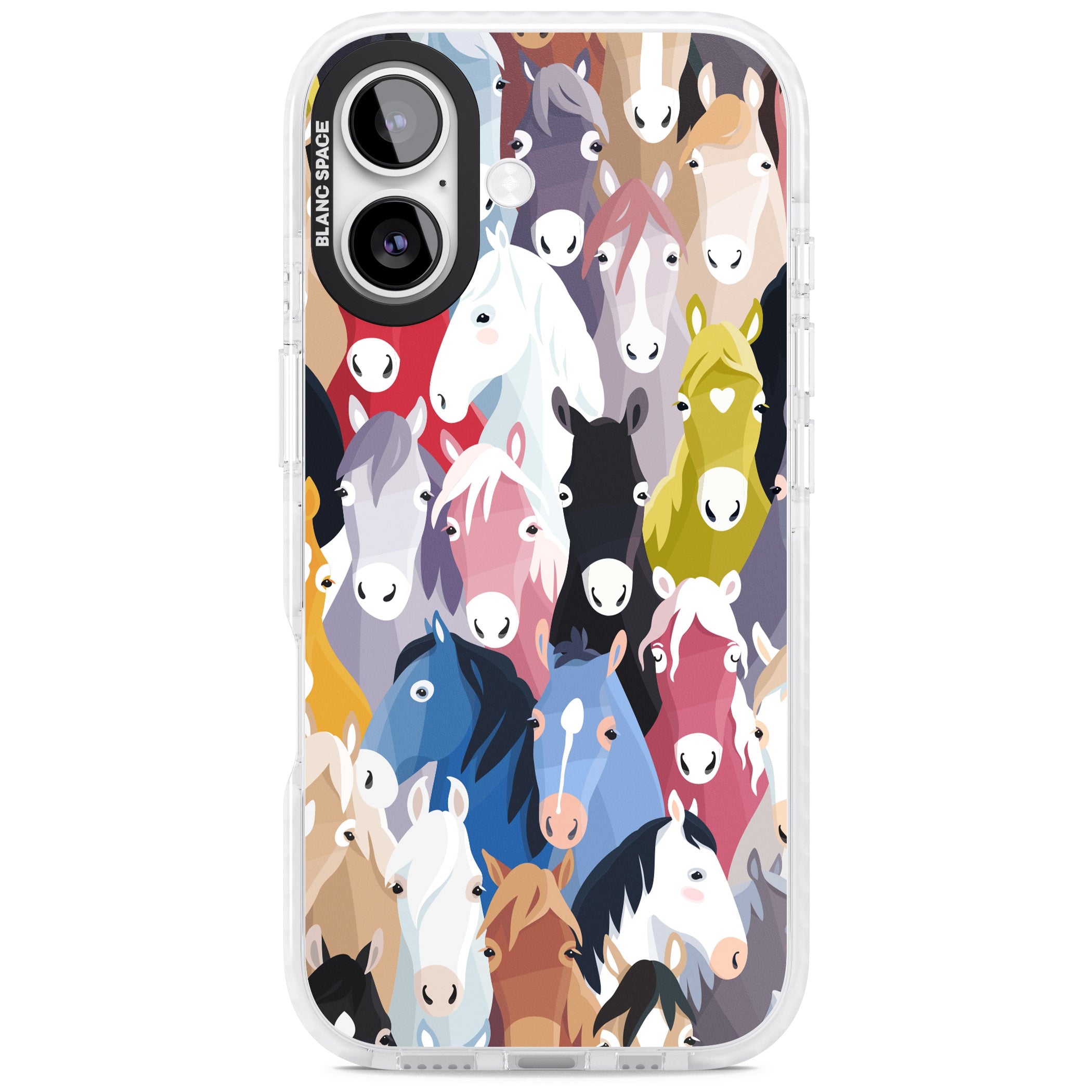 Colourful Horse Pattern iPhone 17 Impact Clear Phone Case