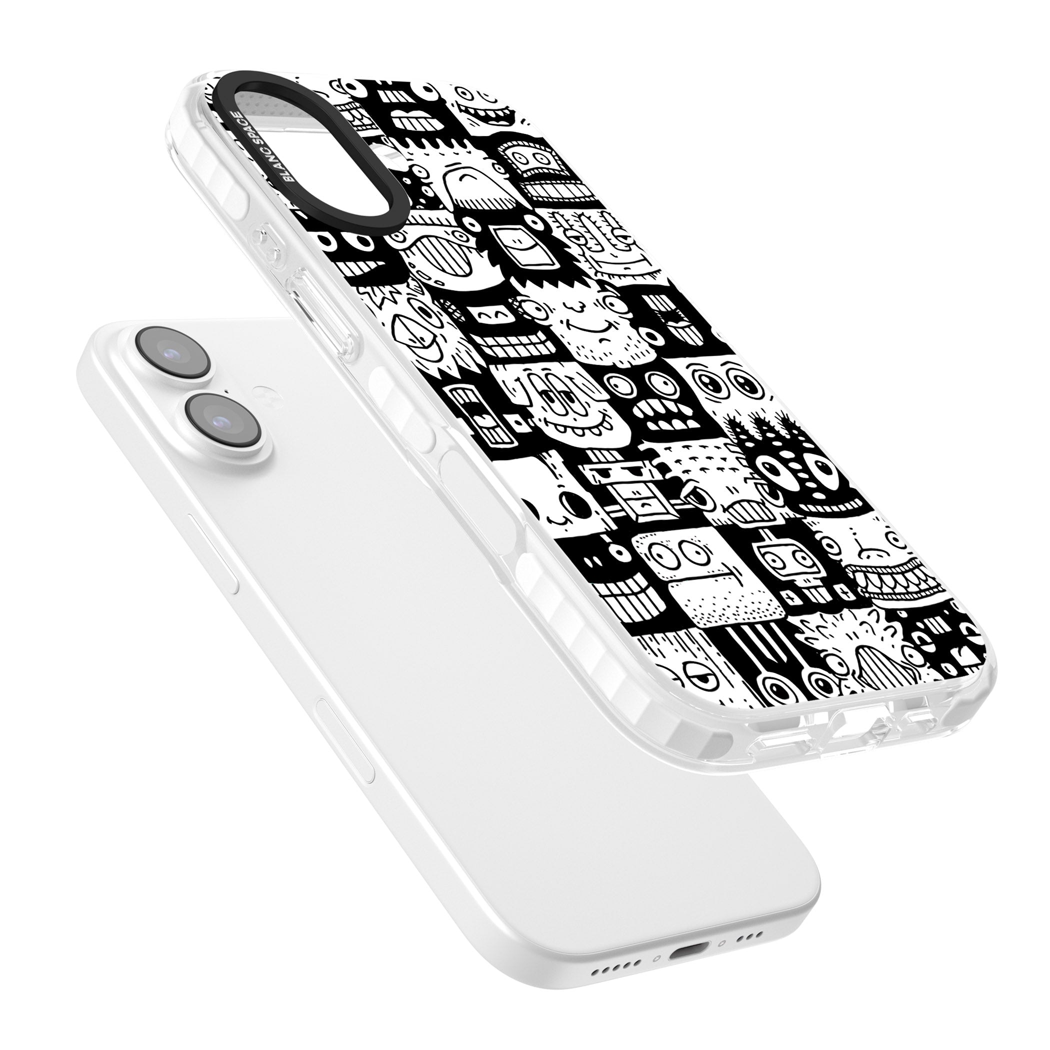 Checkerboard Heads iPhone 17 Impact Clear Phone Case Colours