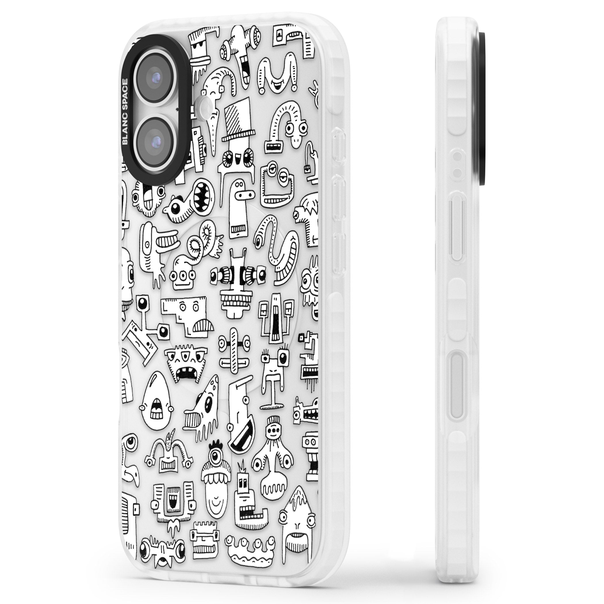 Weird Friends iPhone 17 Impact Clear Phone Case Side Profile