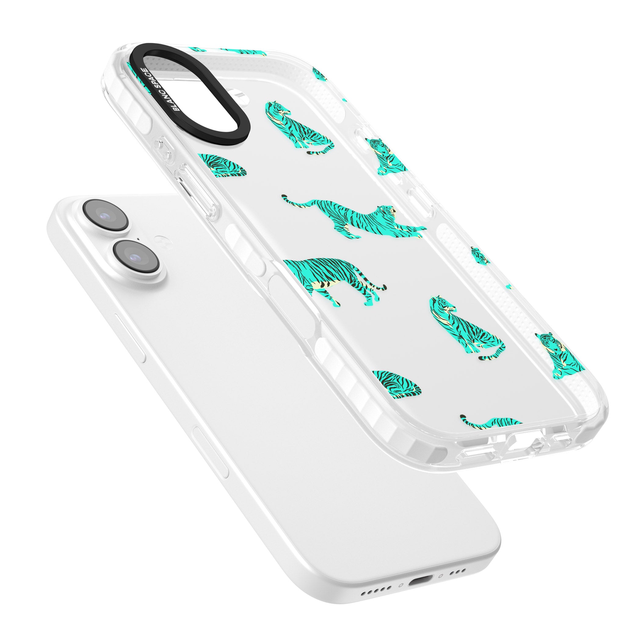 Turquoise Tiger iPhone 17 Impact Clear Phone Case Colours