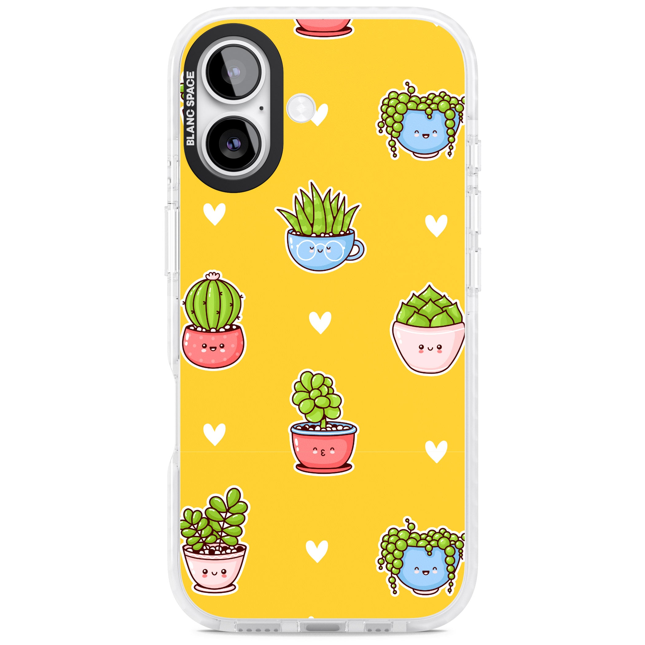 Plant Faces Kawaii Pattern iPhone 17 Impact Clear Phone Case
