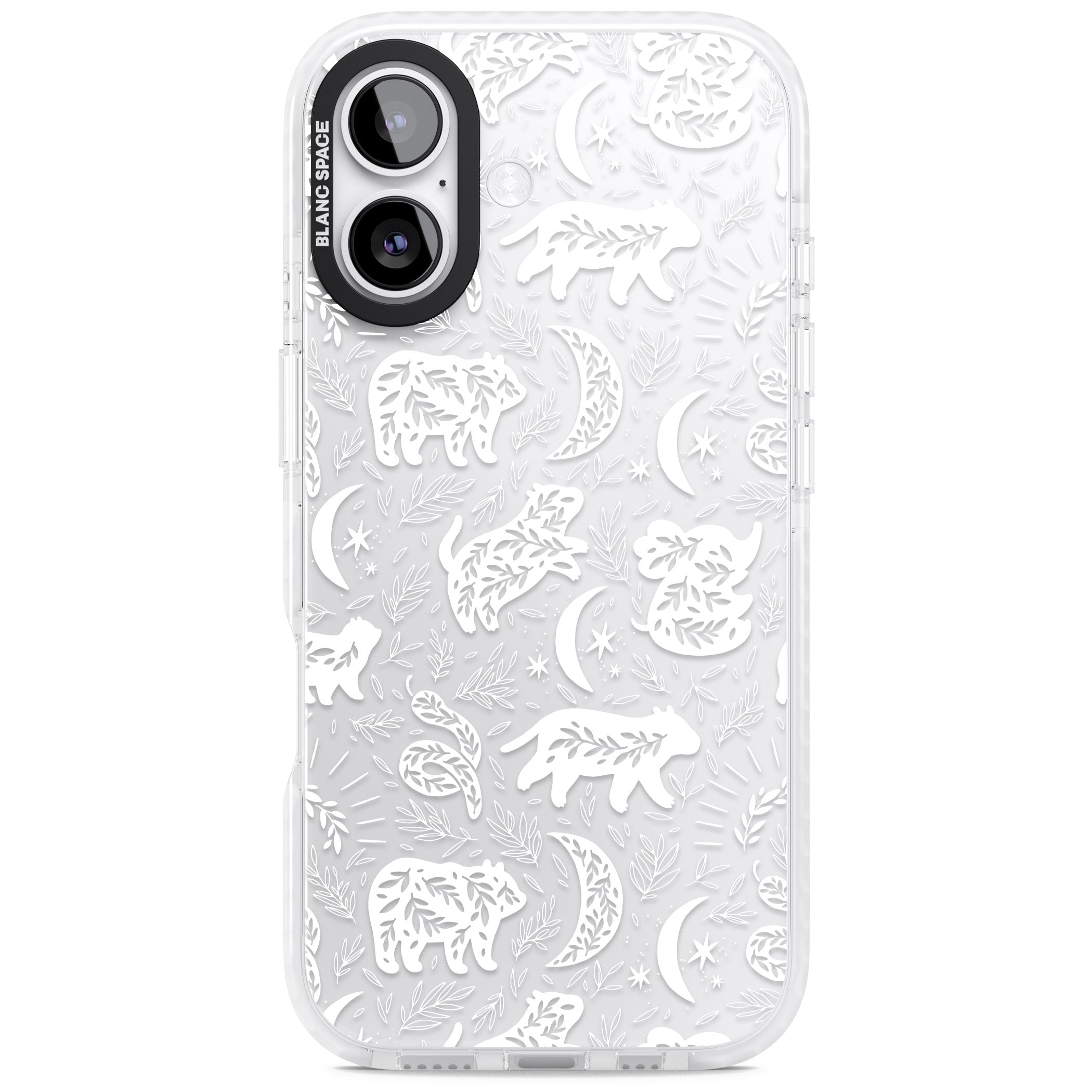 Forest Animal Silhouettes: White/Clear iPhone 17 Impact Clear Phone Case