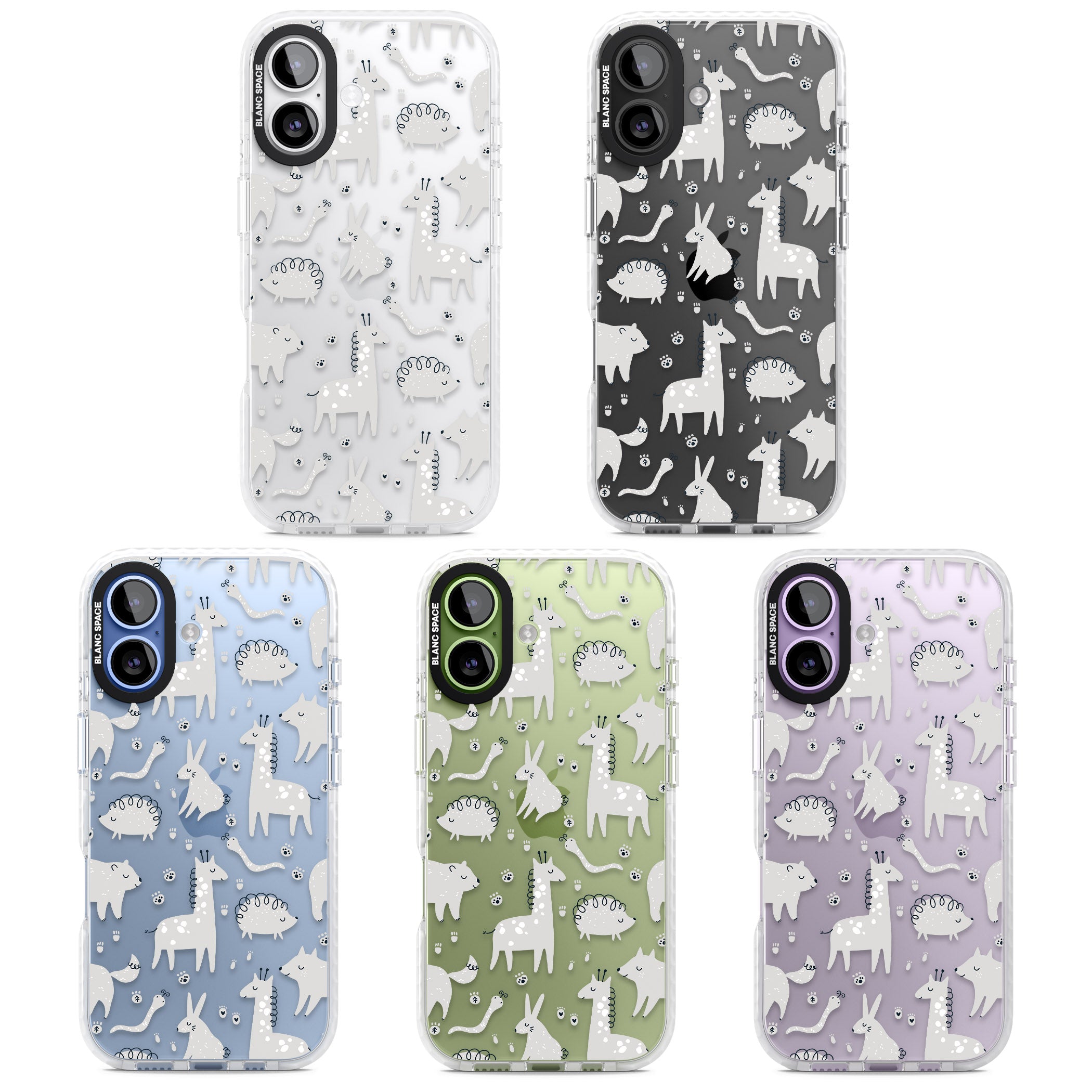 Monochrome Animal Party iPhone 17 Impact Clear Phone Case APT Impact Protection