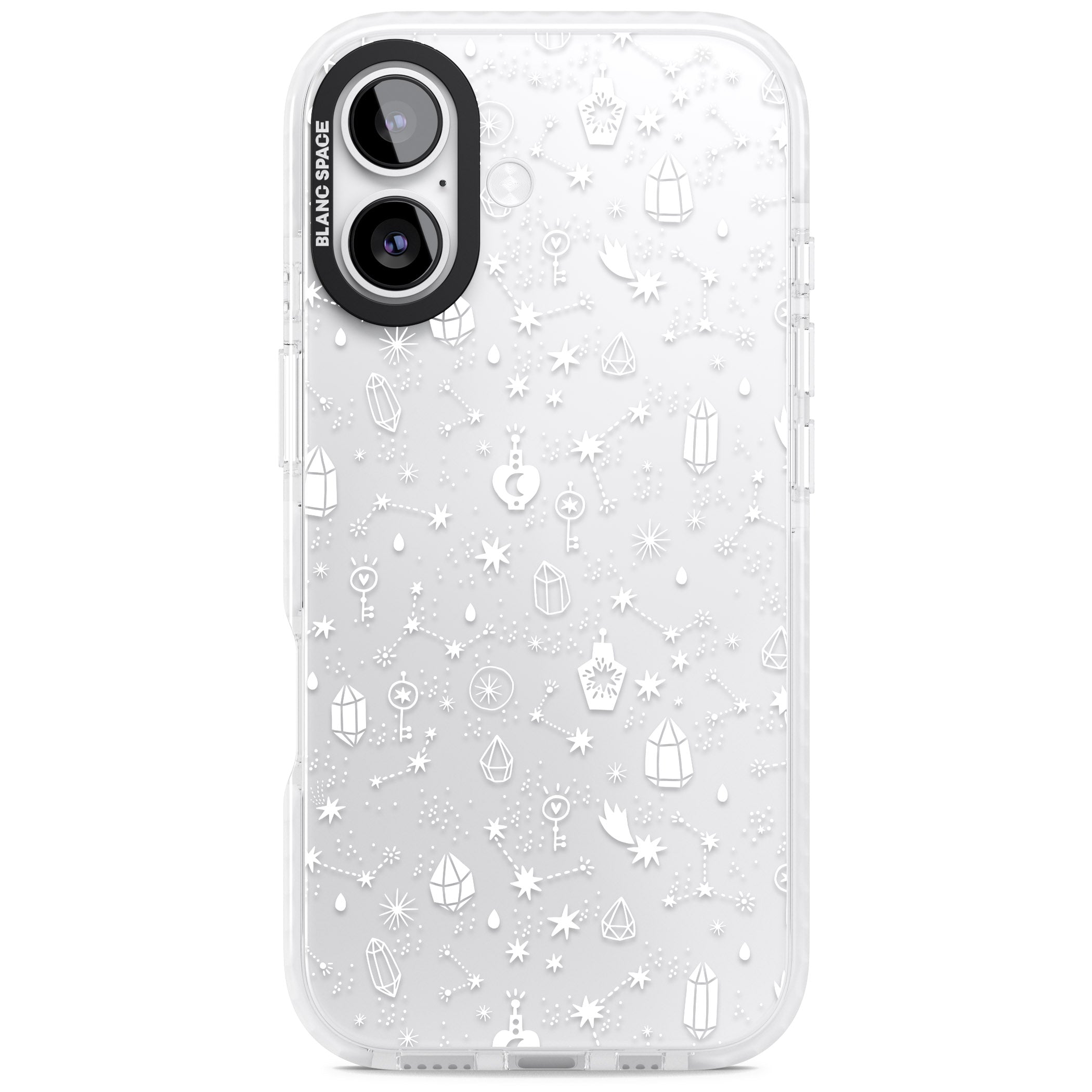 White Cosmic Crystal iPhone 17 Impact Clear Phone Case