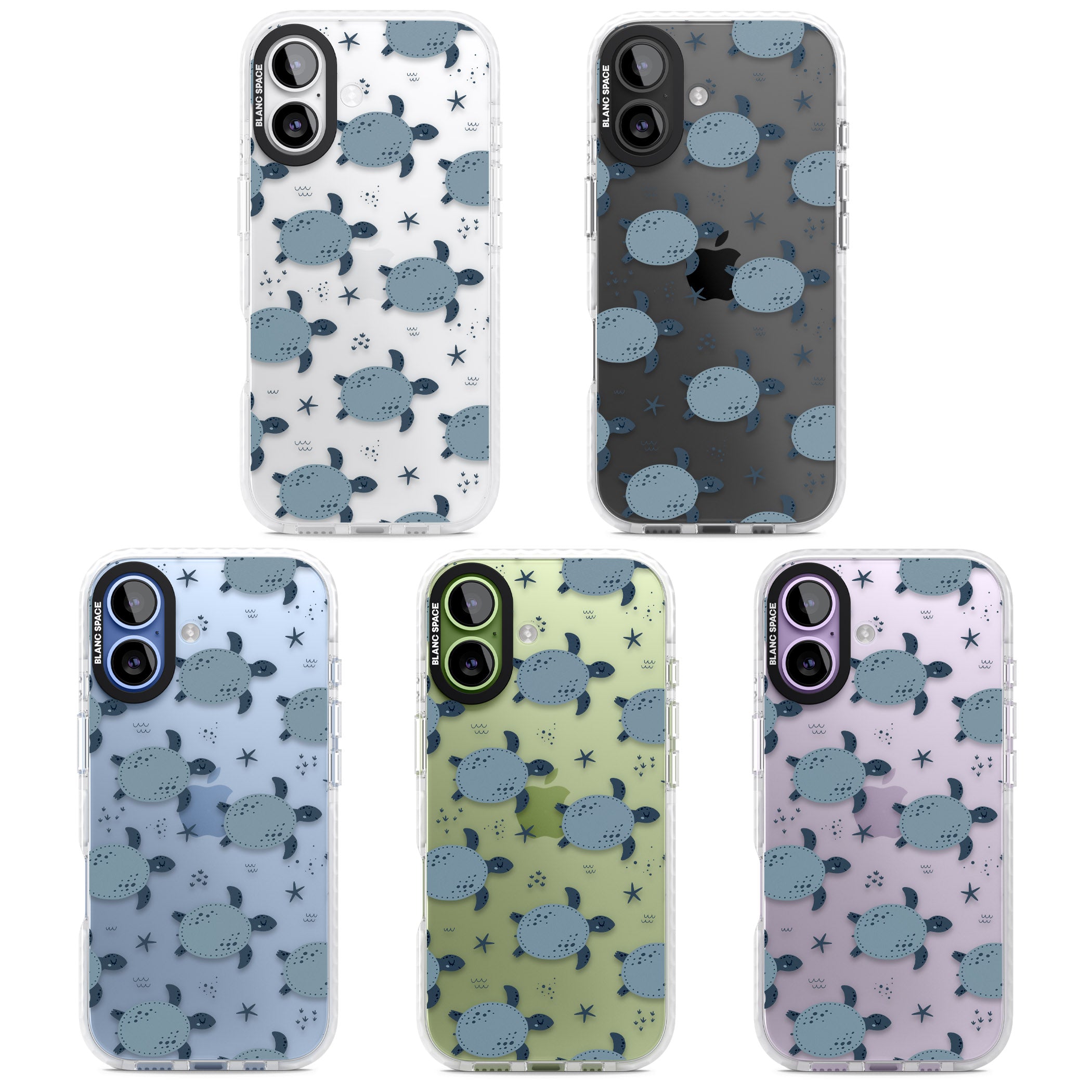 Under The Sea Patterns Sea Turtles (Clear) iPhone 17 Impact Clear Phone Case APT Impact Protection