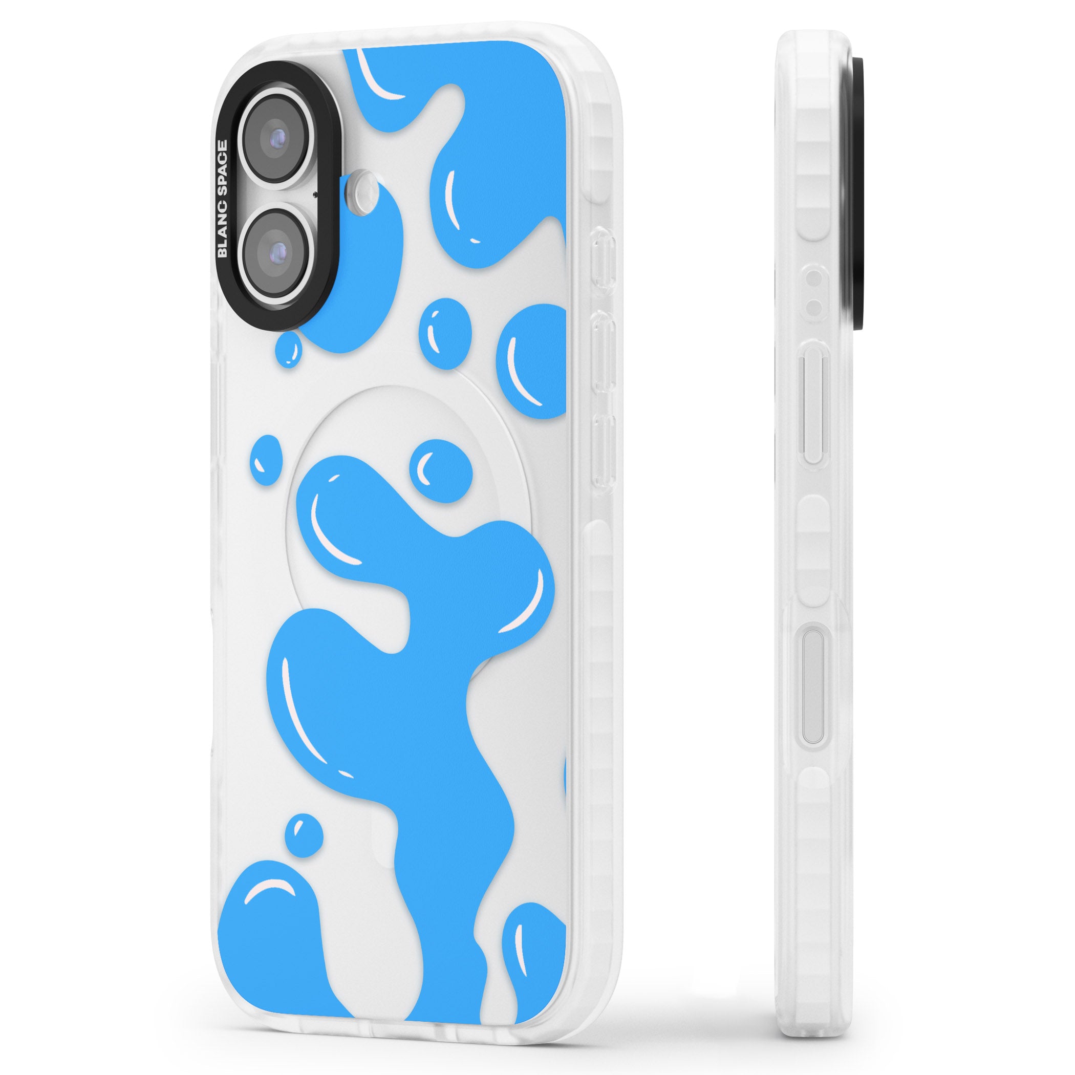 Blue Lava Lamp iPhone 17 Impact Clear Phone Case Side Profile