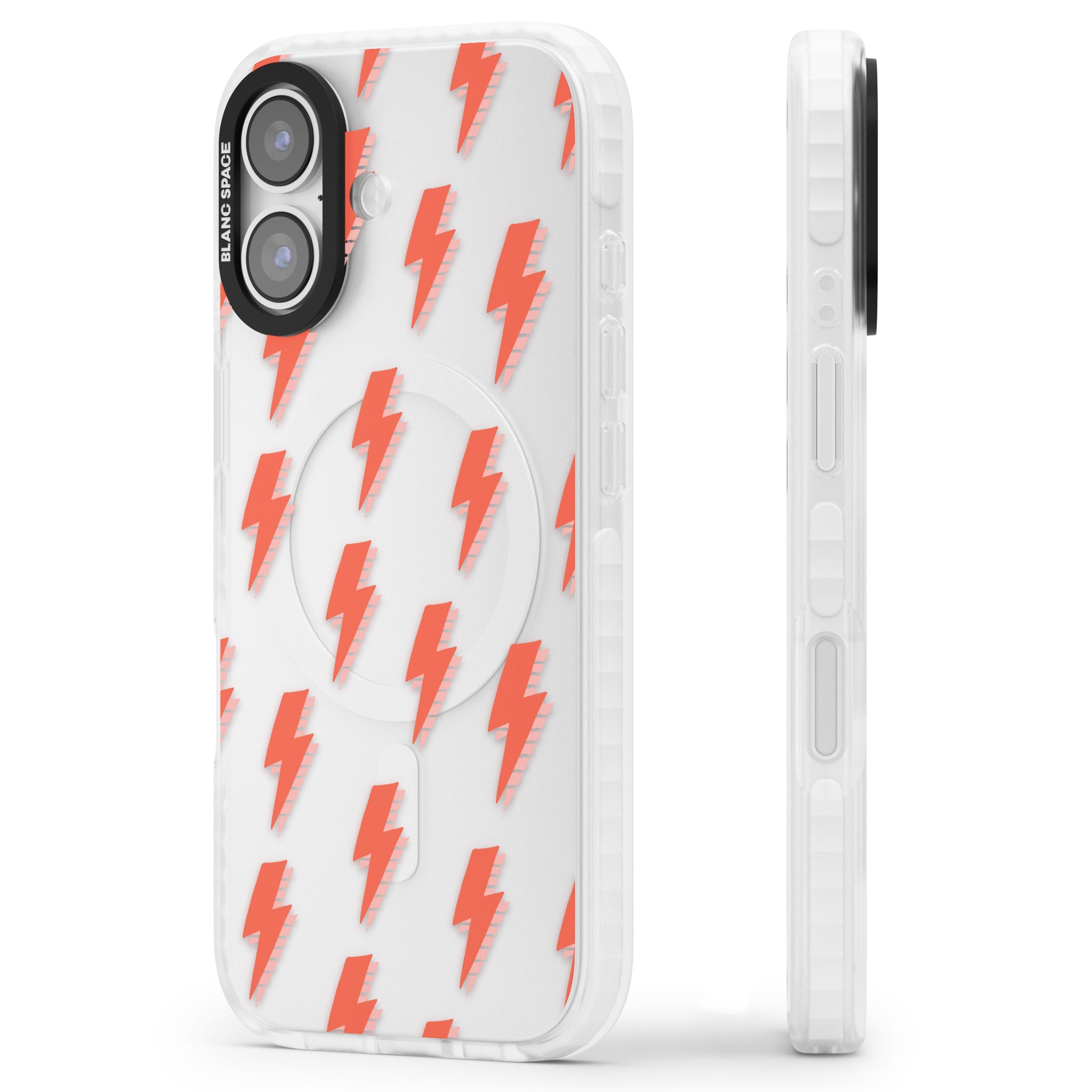 Pop Lightning iPhone 17 Impact Clear Phone Case Side Profile