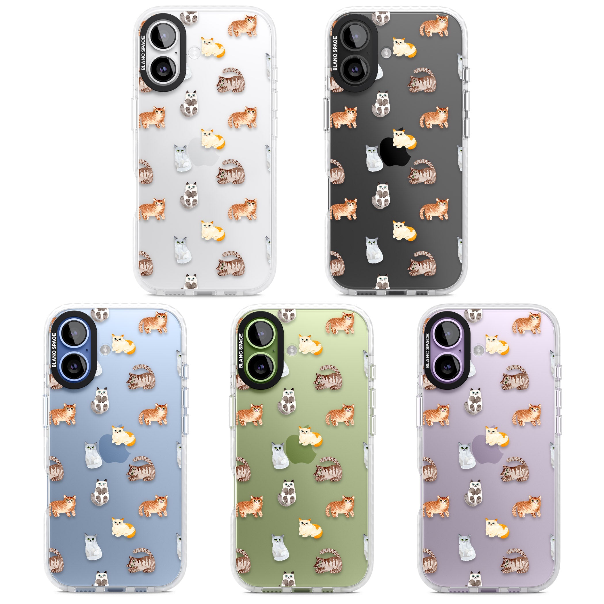 Cute Cat Pattern Classic iPhone 17 Impact Clear Phone Case APT Impact Protection