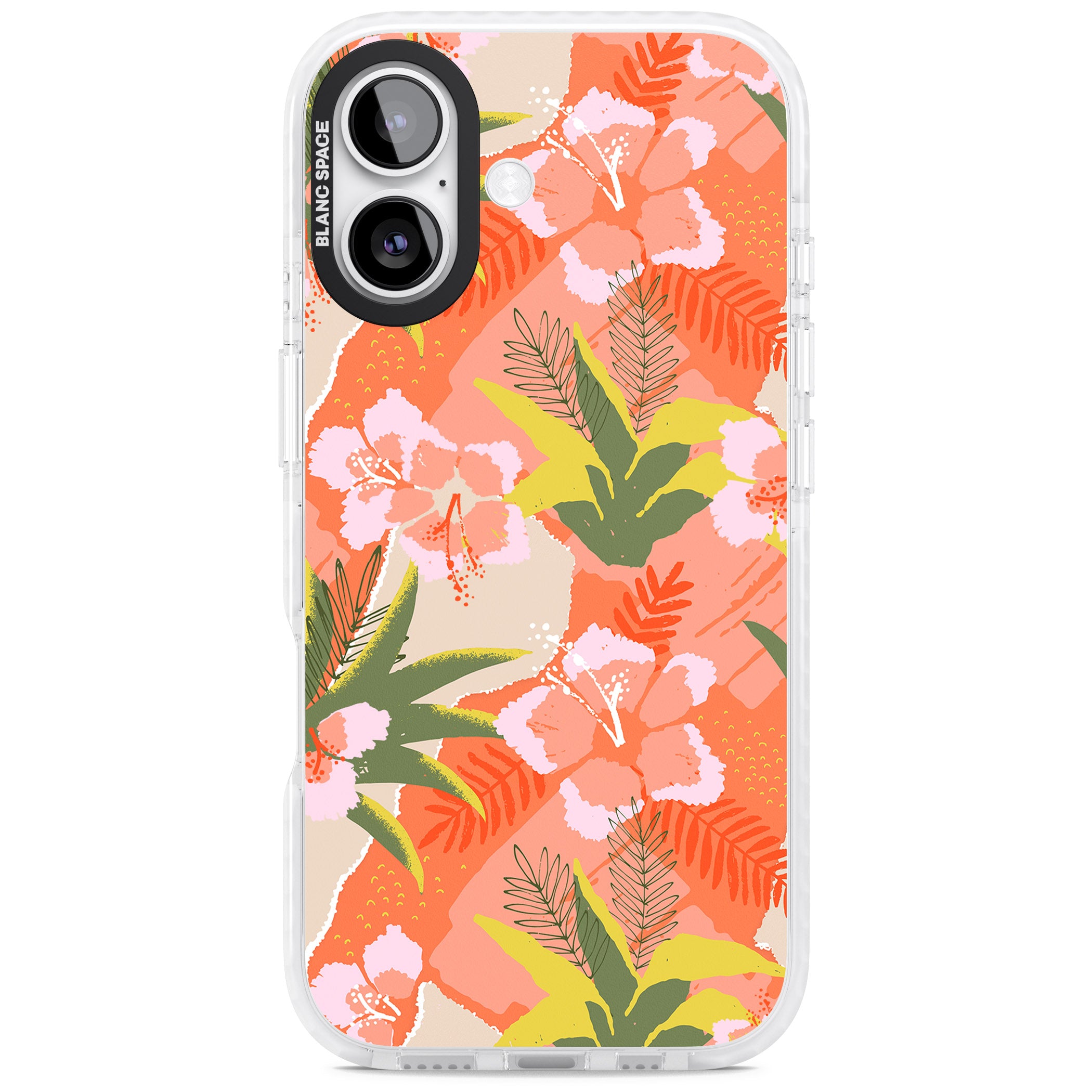 Hawaiian Flowers Abstract Pattern iPhone 17 Impact Pro Clear Phone Case