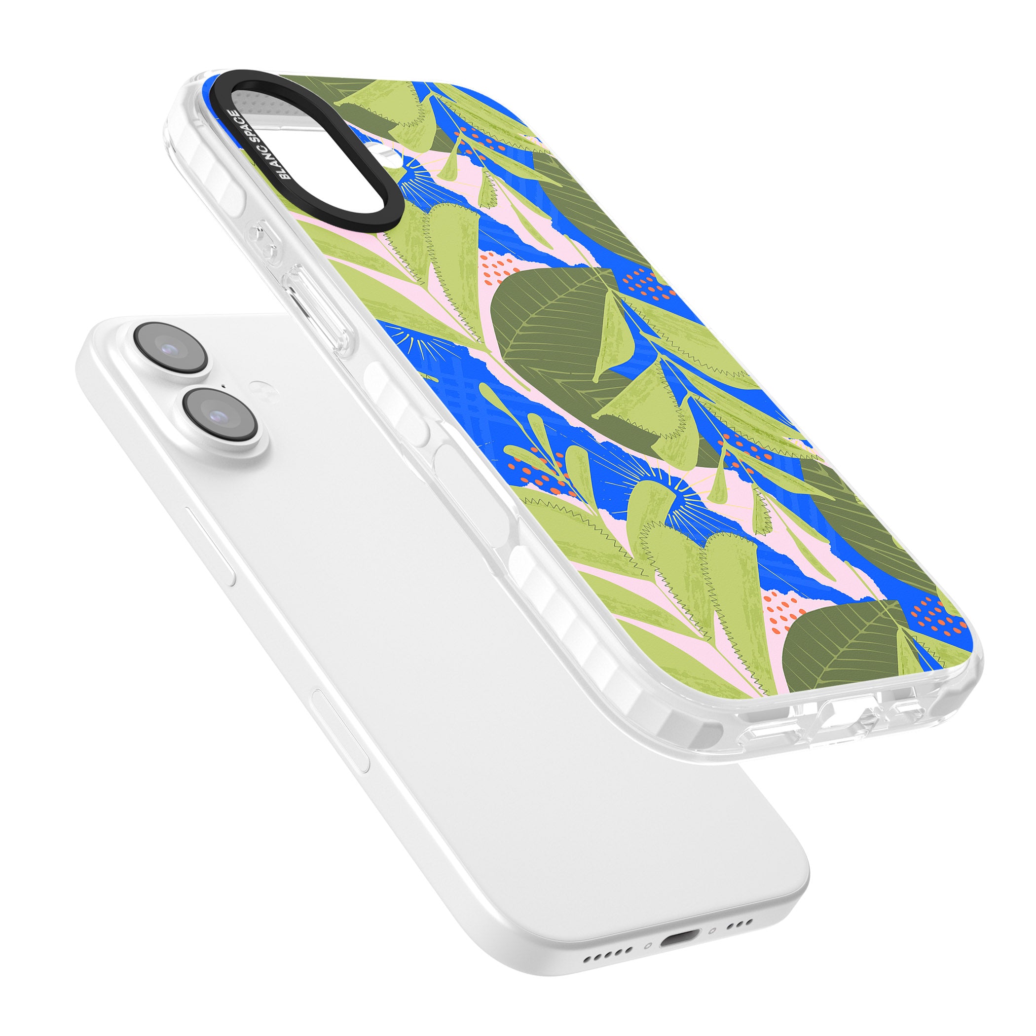 Fern Leaves Abstract Pattern iPhone 17 Impact Pro Clear Phone Case Colours