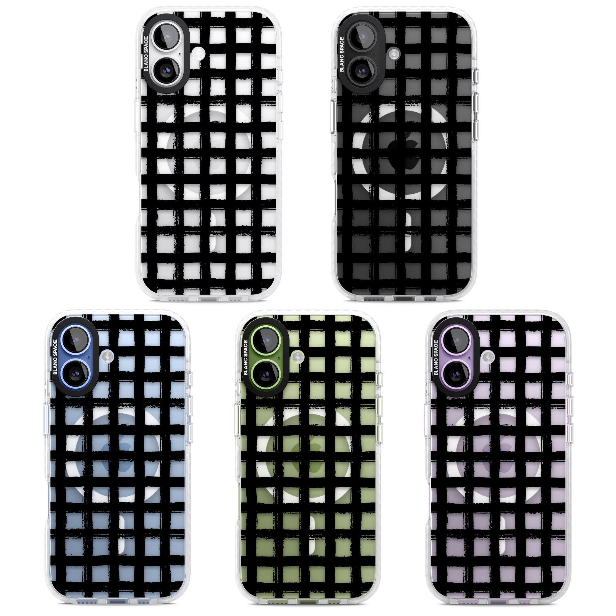 Messy Black Grid Clear iPhone 17 Impact Pro Clear Phone Case APT Impact Protection