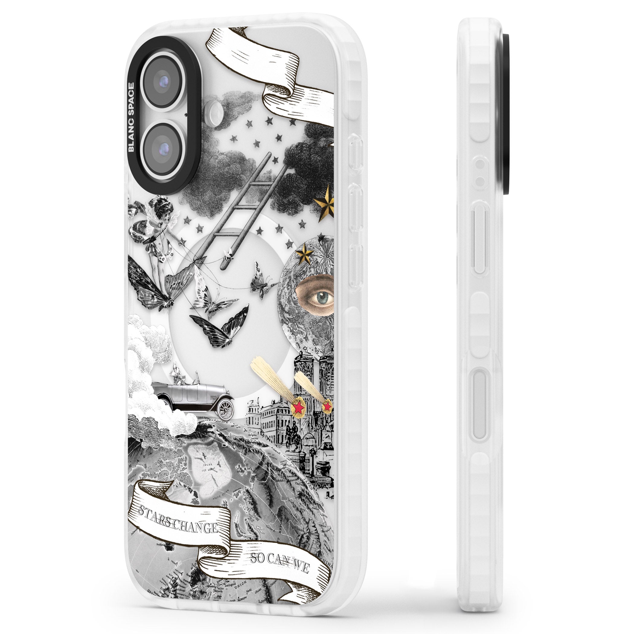Stars Change So Can We iPhone 17 Impact Pro Clear Phone Case Side Profile
