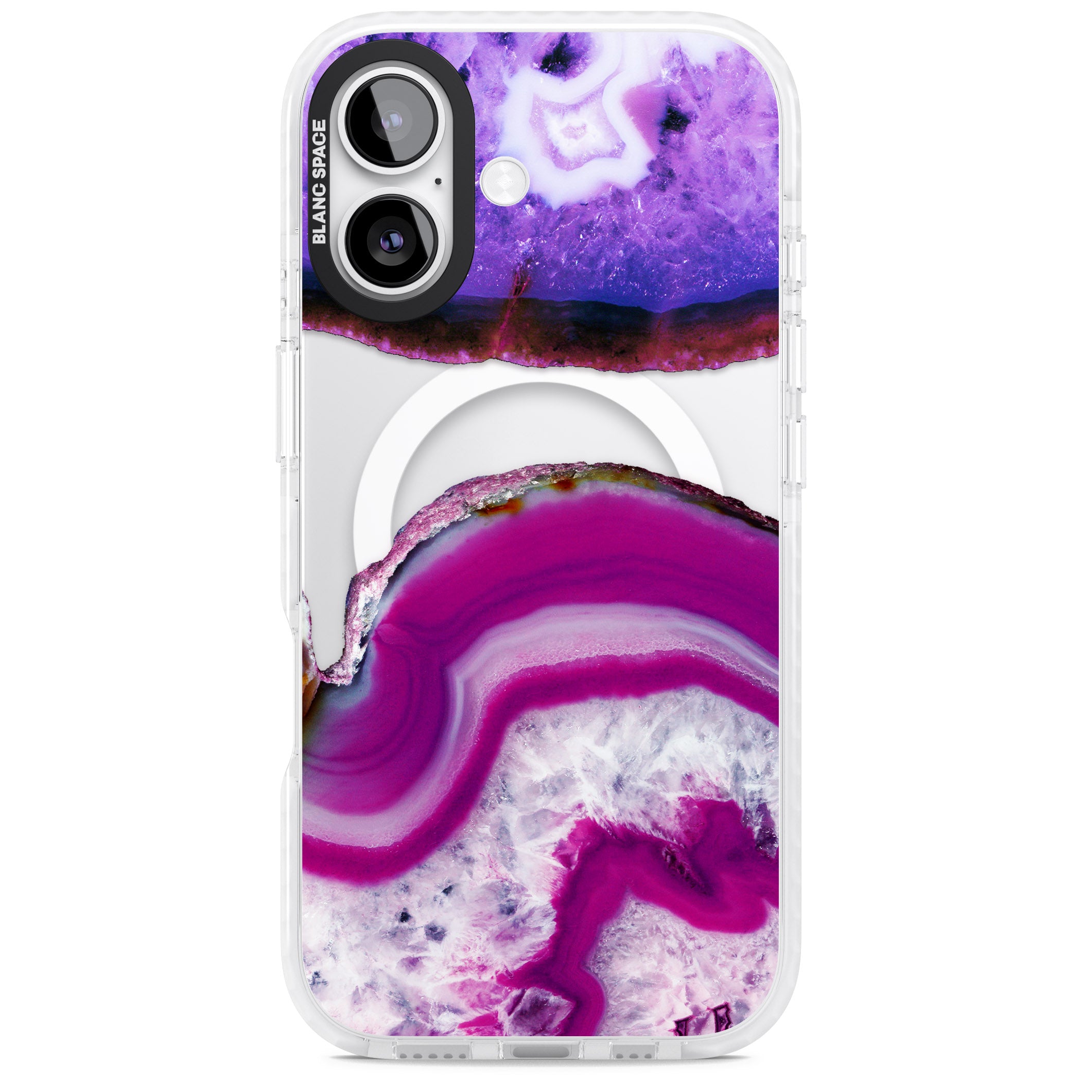 Amethyst Crystal Slice iPhone 17 Impact Pro Clear Phone Case