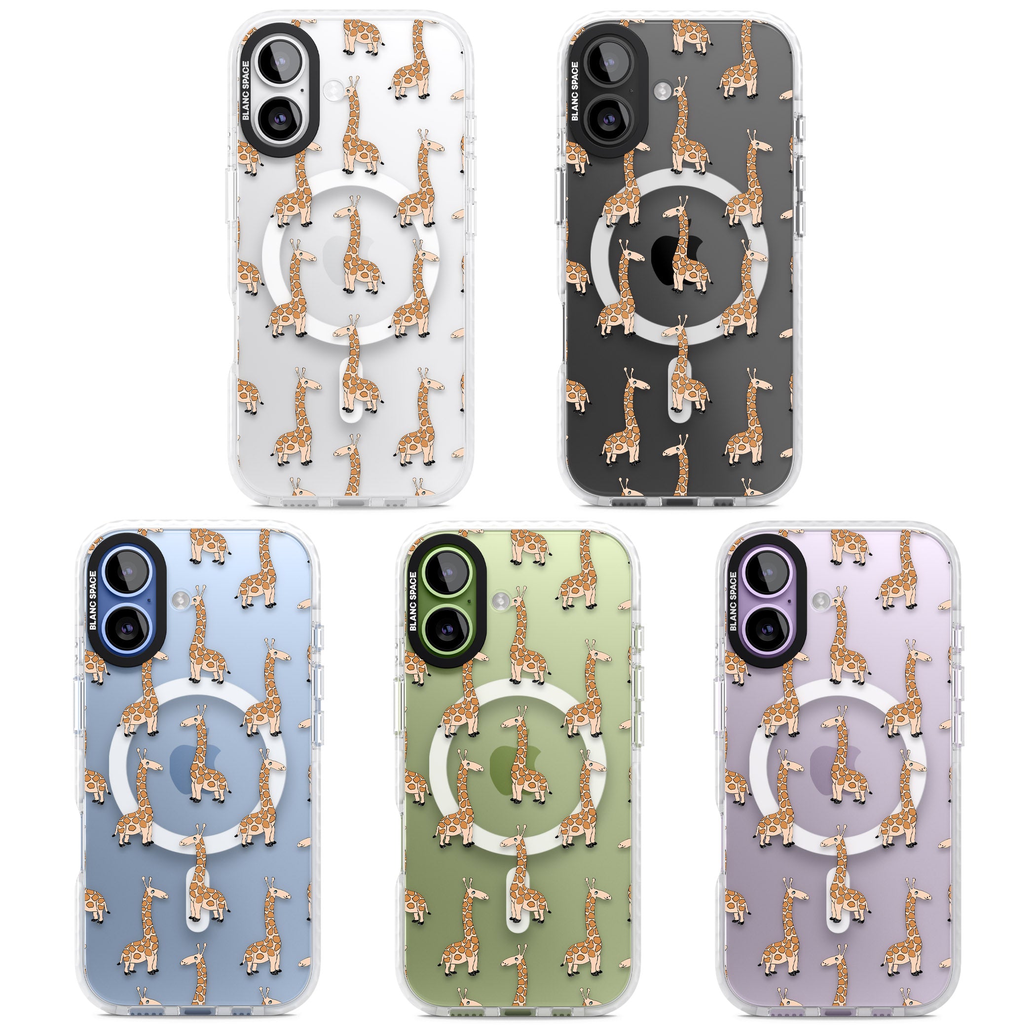 Cute Giraffe Pattern Clear iPhone 17 Impact Pro Clear Phone Case APT Impact Protection