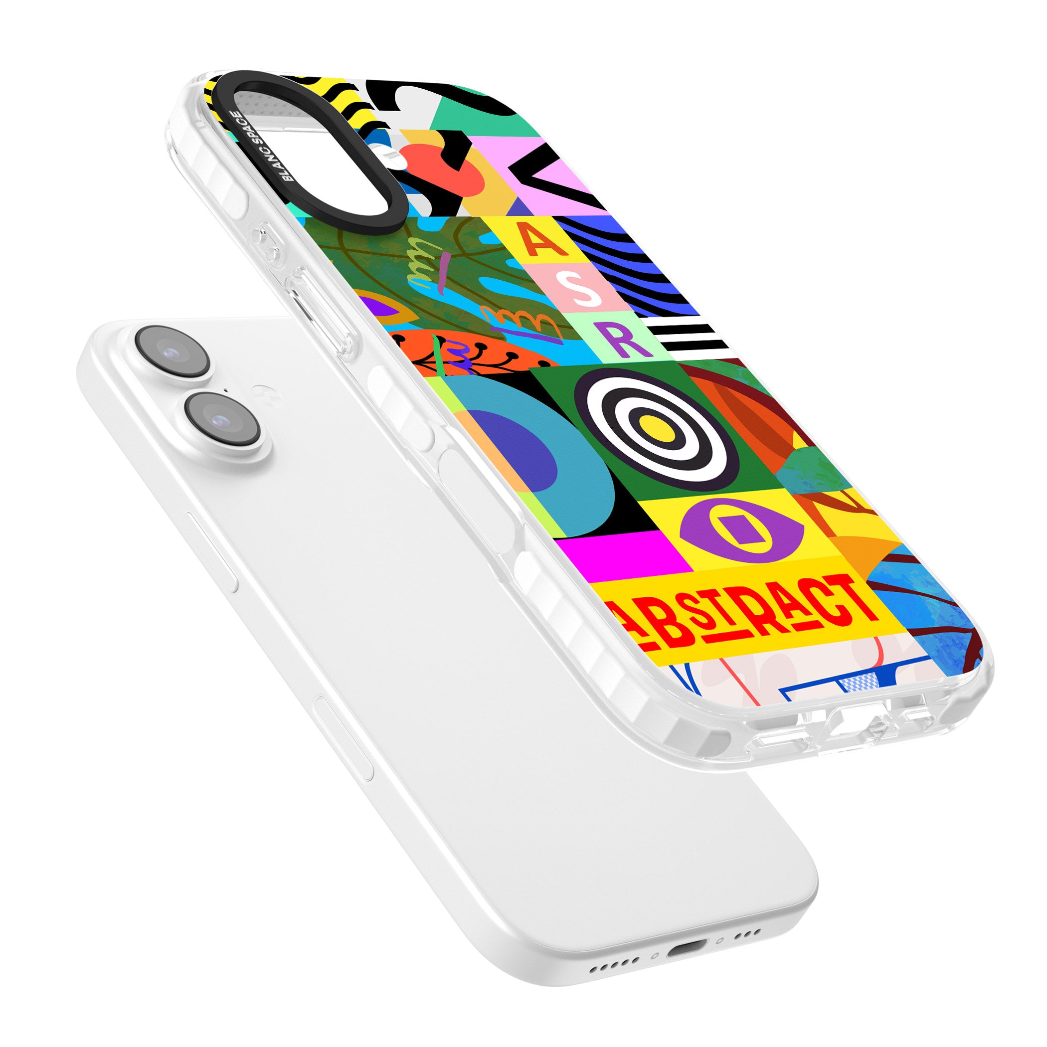 Abstract Pattern Patchwork iPhone 17 Impact Pro Clear Phone Case Colours