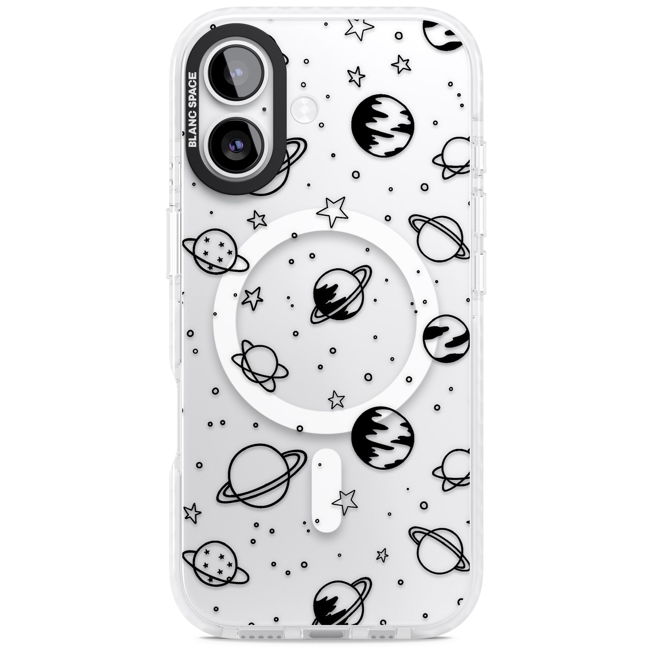 Cosmic Sketch Black Clear iPhone 17 Impact Pro Clear Phone Case