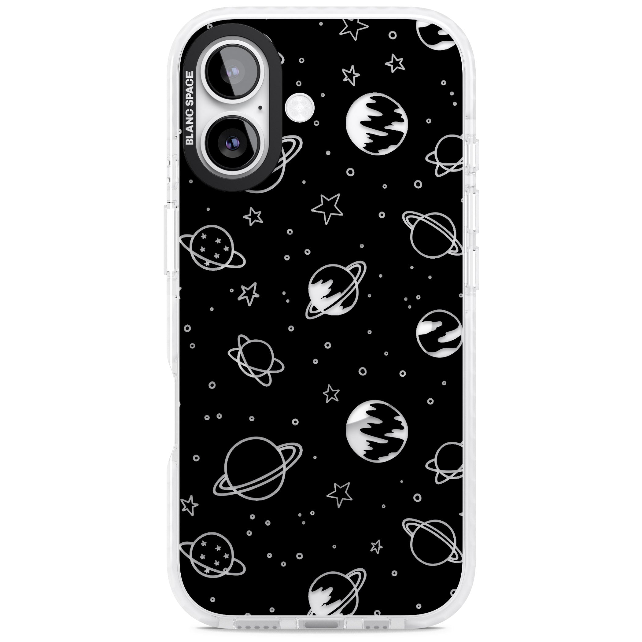 Cosmic Sketch Clear Black iPhone 17 Impact Pro Clear Phone Case
