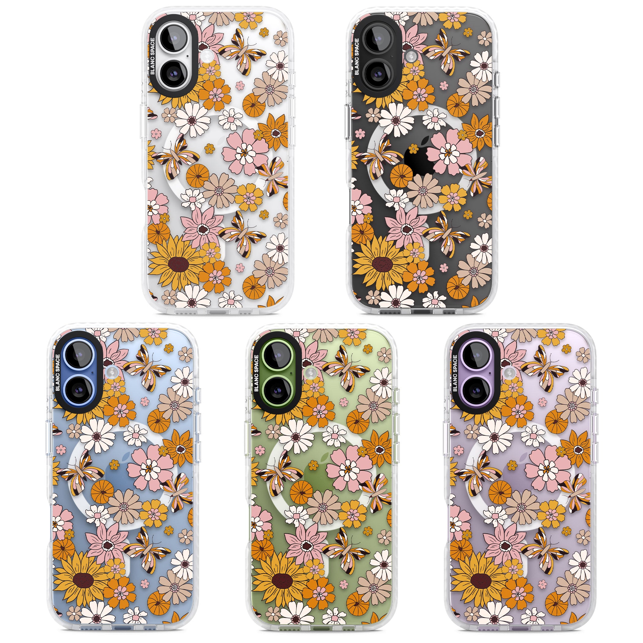 Butterfly Bloom Autumn Floral iPhone 17 Impact Pro Clear Phone Case APT Impact Protection