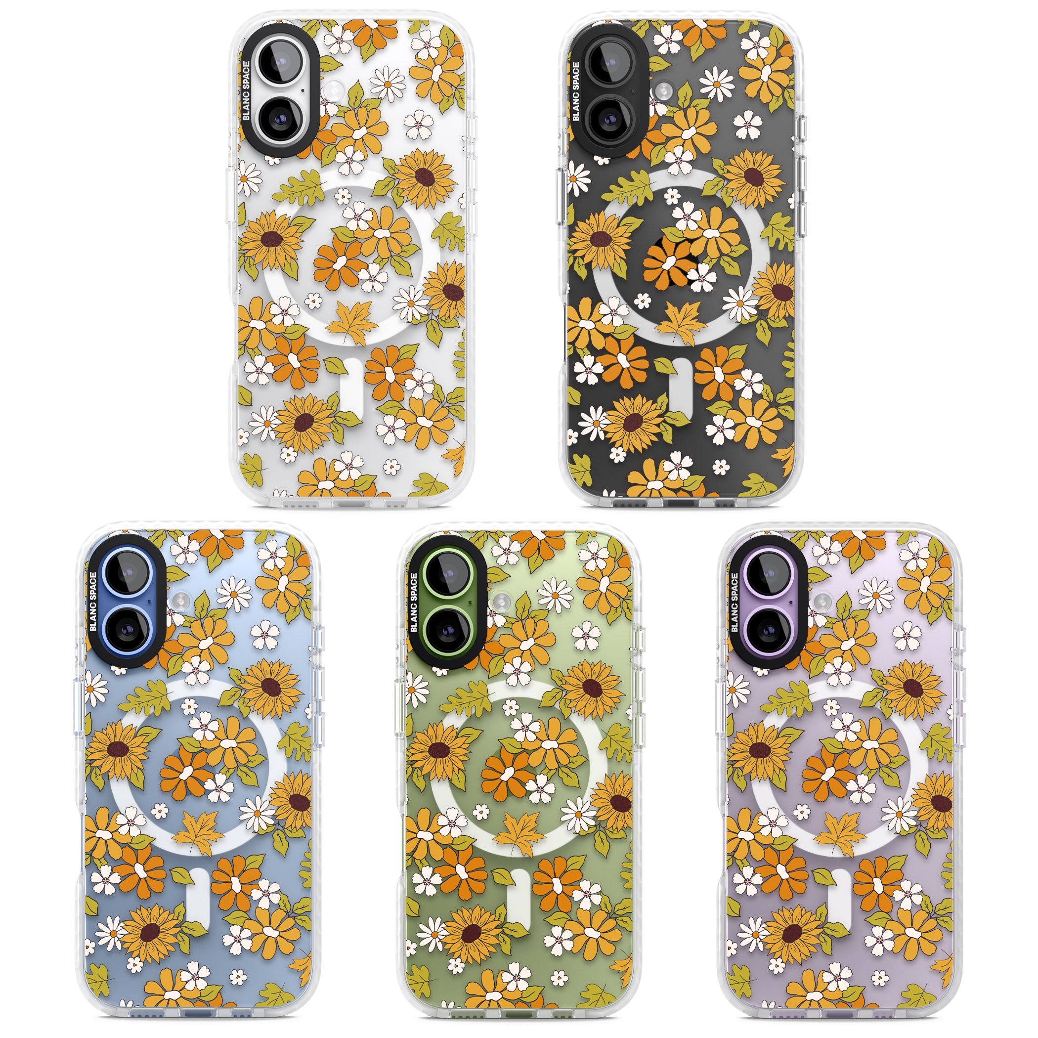 Boho Sunflowers iPhone 17 Impact Pro Clear Phone Case APT Impact Protection