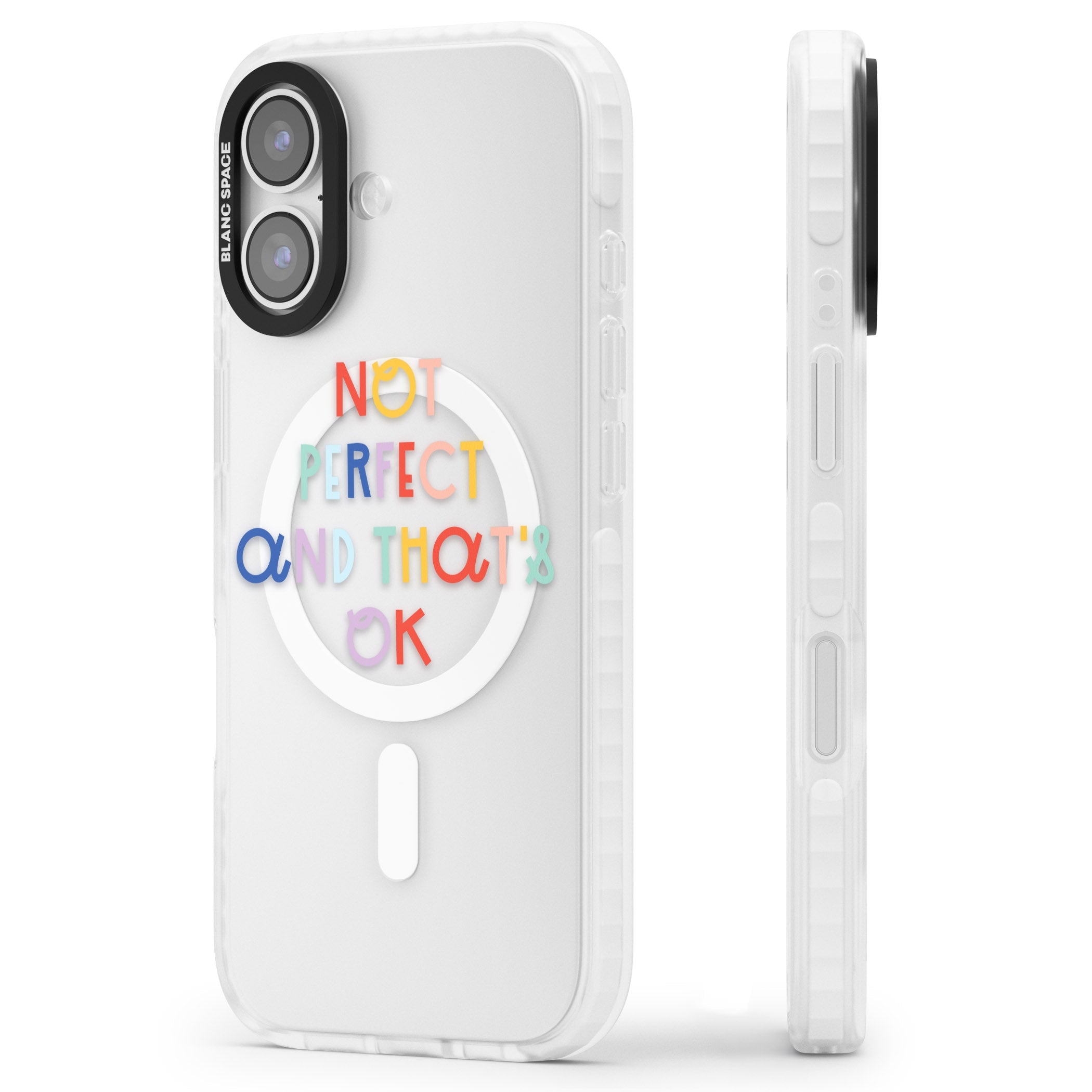Not Perfect Clear iPhone 17 Impact Pro Clear Phone Case Side Profile