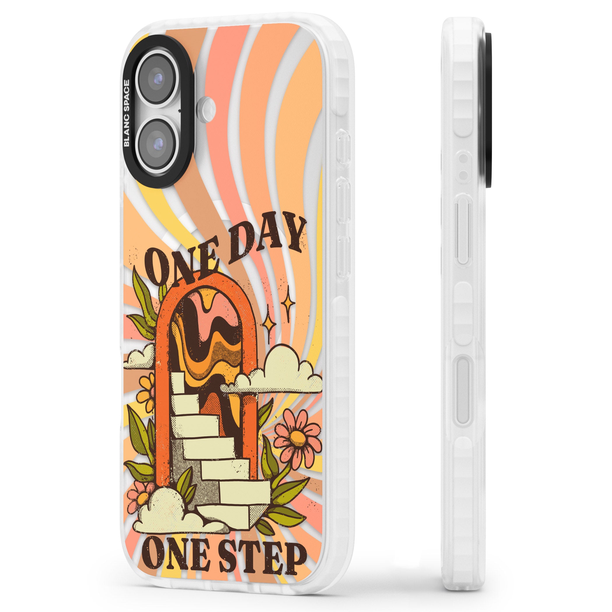 One Day One Step iPhone 17 Impact Pro Clear Phone Case Side Profile