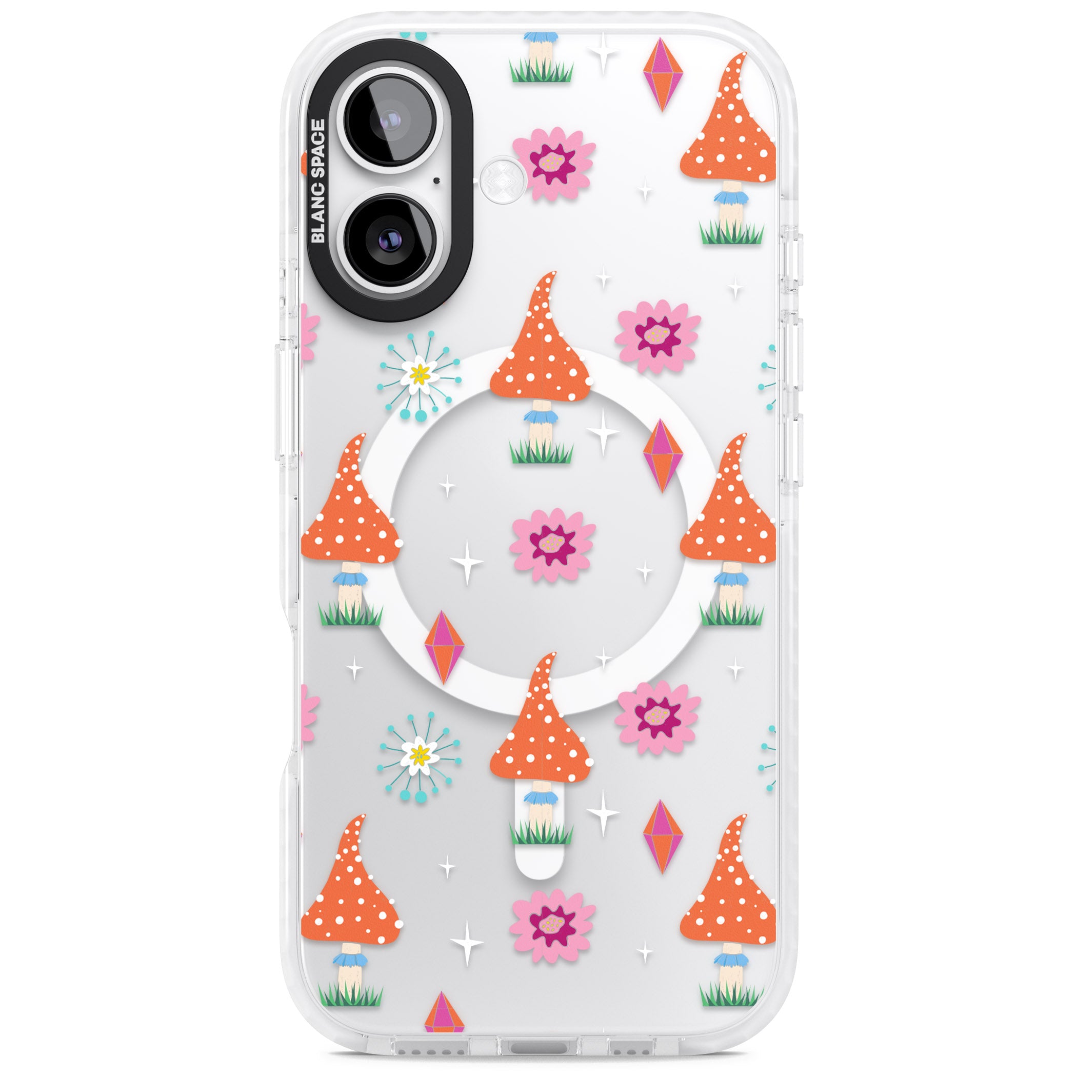 Boho Celestial Mushroom Crystal iPhone 17 Impact Pro Clear Phone Case
