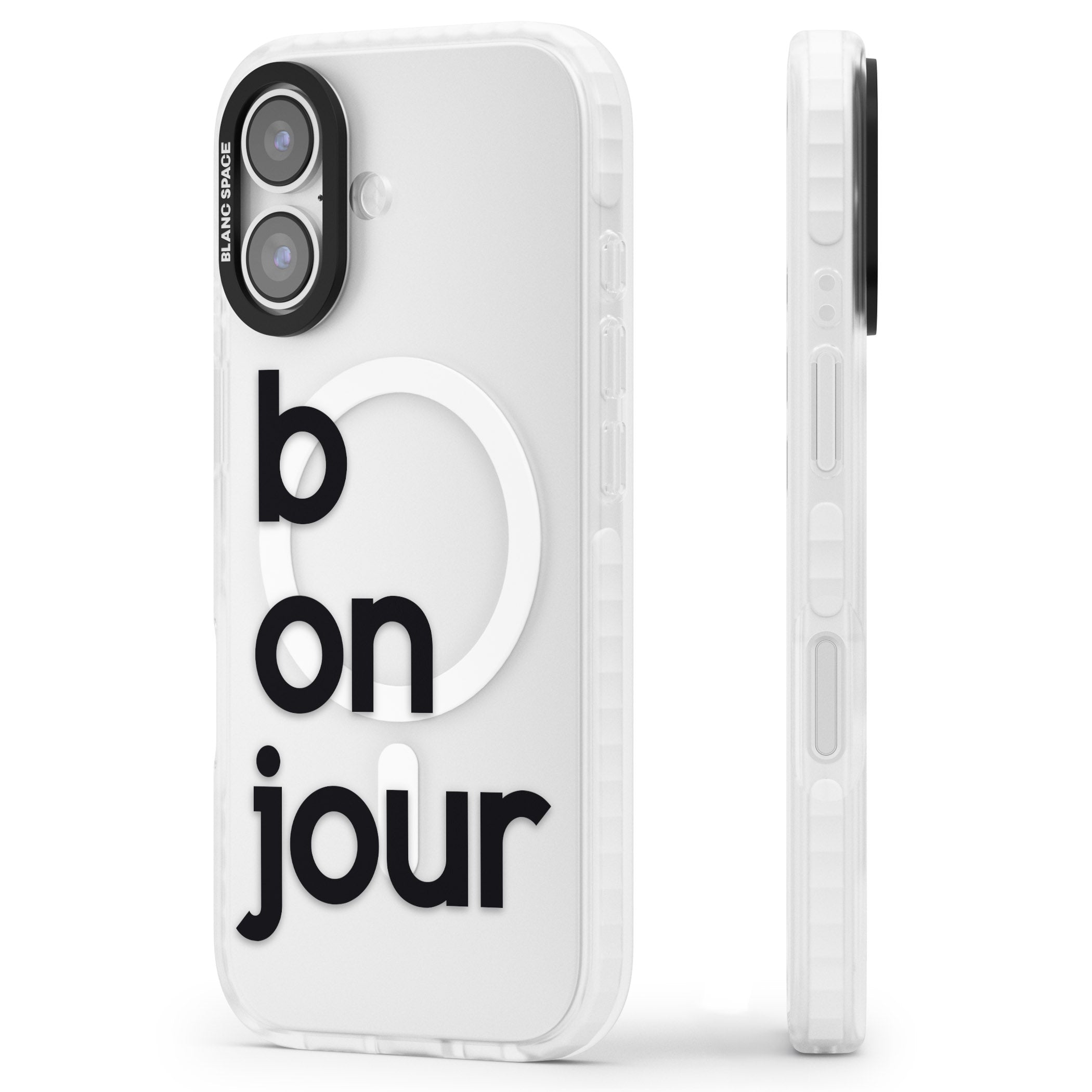 Bonjour iPhone 17 Impact Pro Clear Phone Case Side Profile