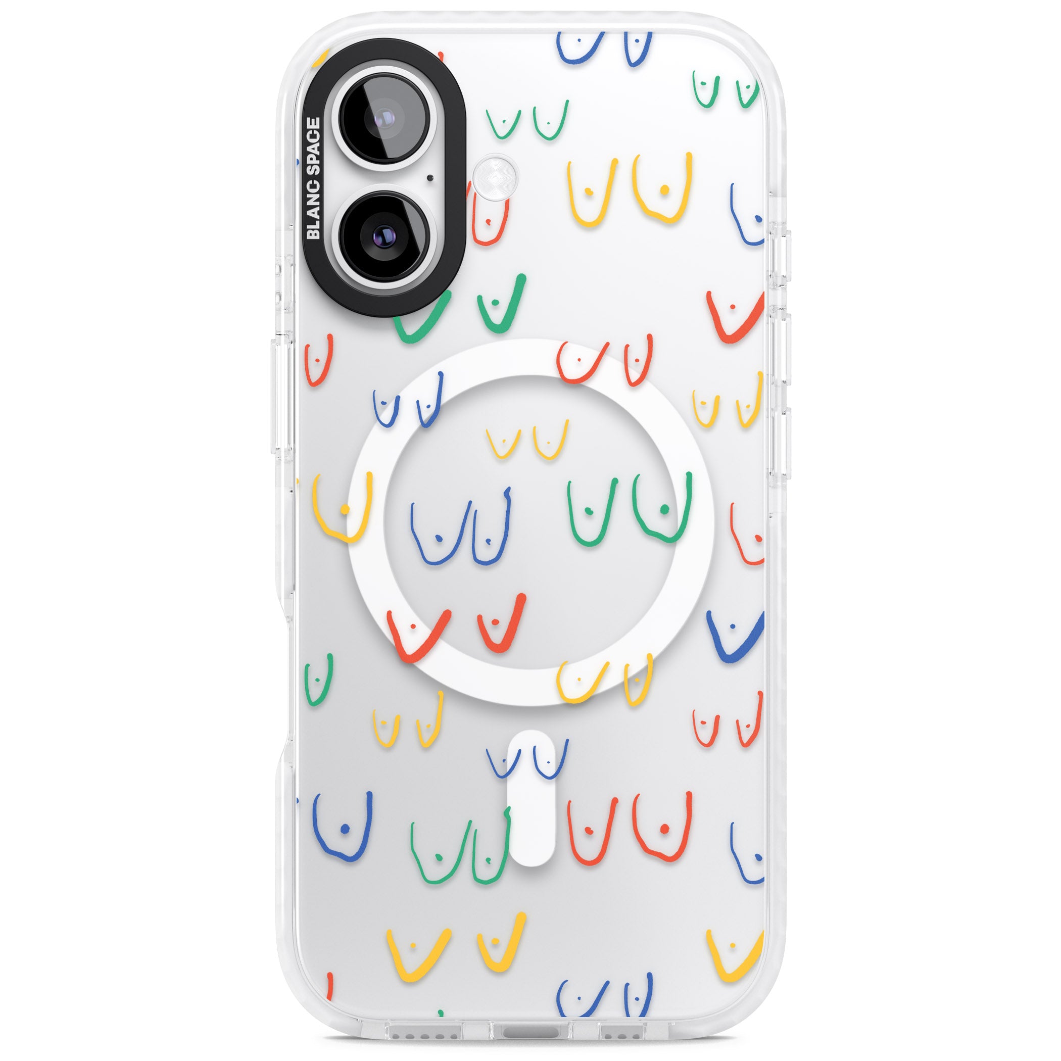 Boob Pattern (Mixed Colours) iPhone 17 Impact Pro Clear Phone Case
