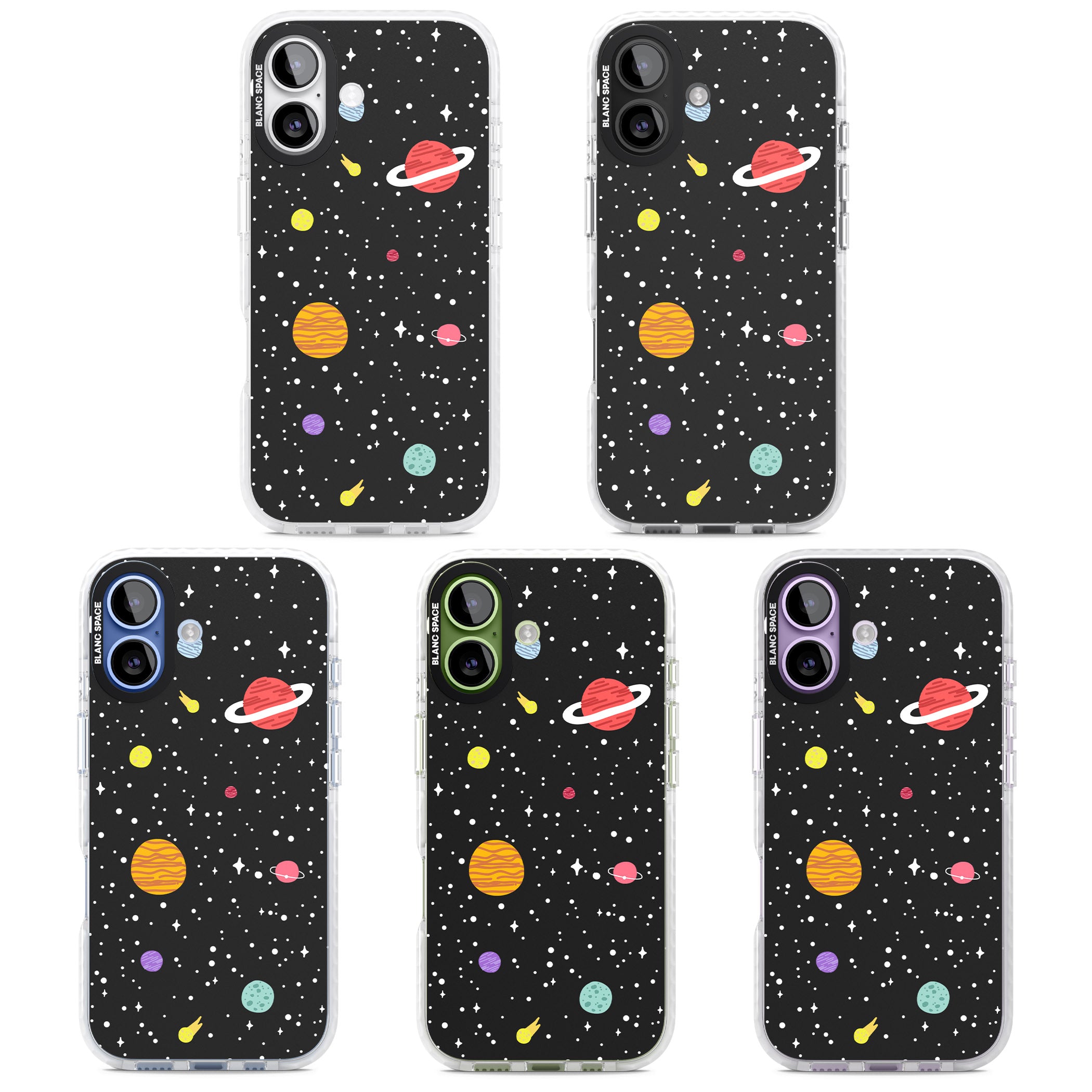 Cute Cartoon Planets iPhone 17 Impact Pro Clear Phone Case APT Impact Protection