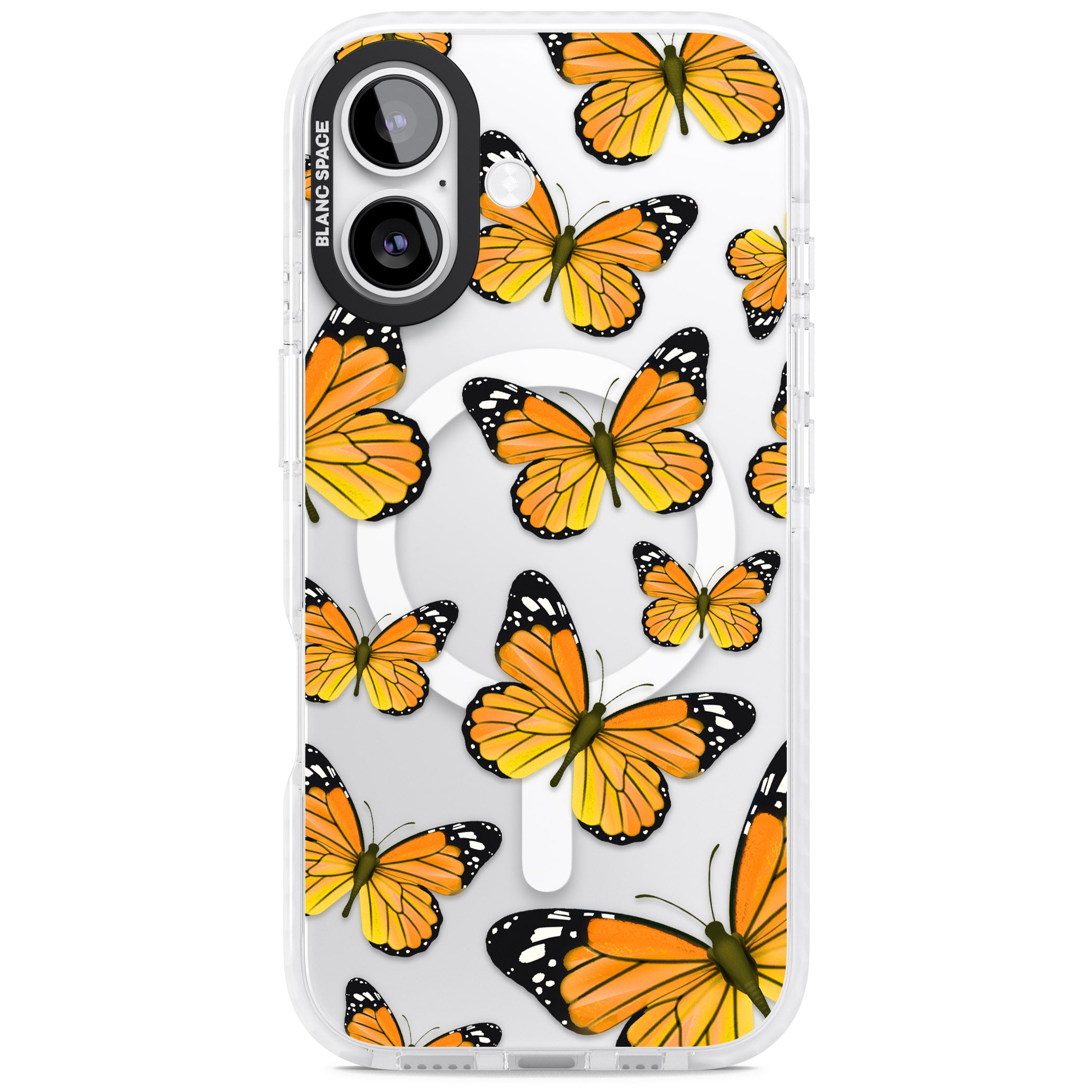 Sun Yellow Butterflies iPhone 17 Impact Pro Clear Phone Case