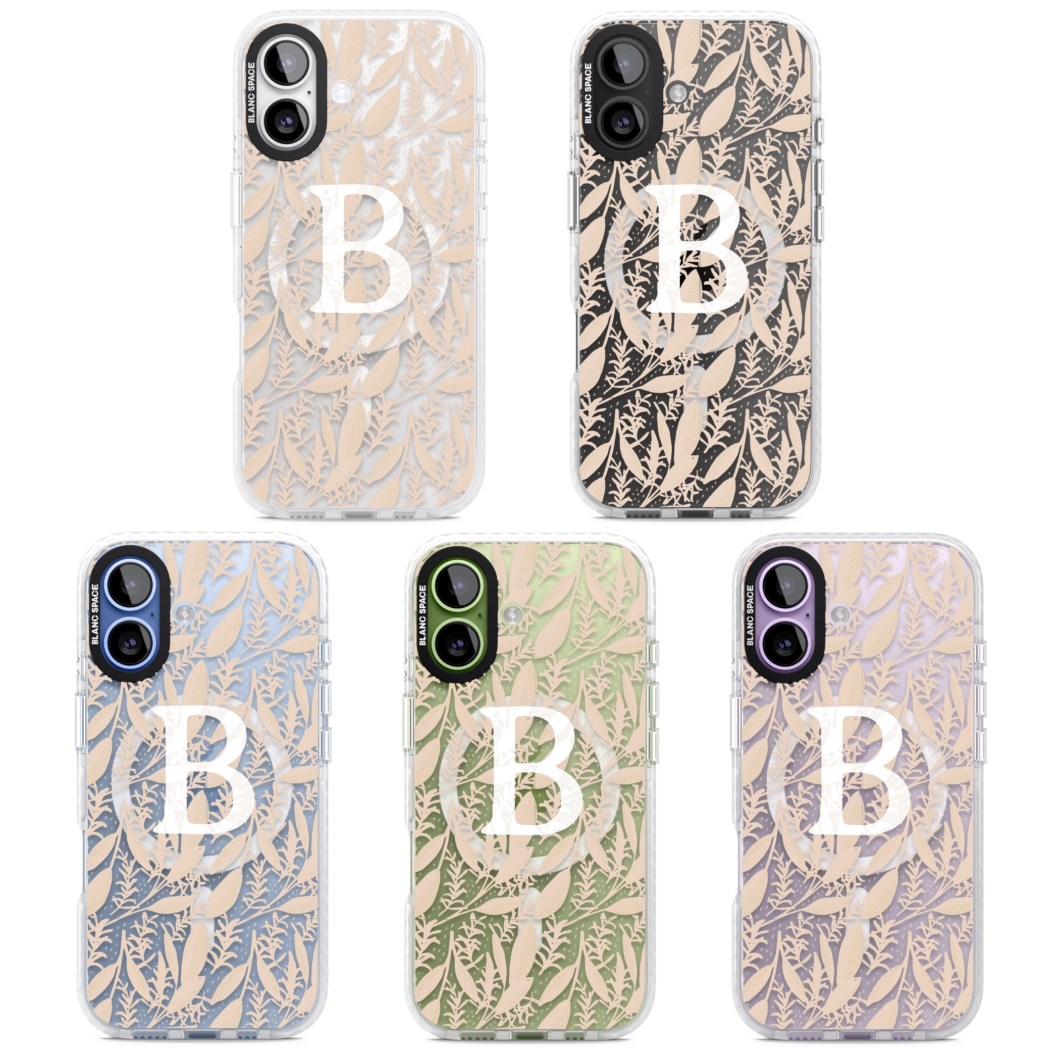 Personalised Monogram Subtle Abstract Floral iPhone 17 Impact Pro Clear Phone Case APT Impact Protection