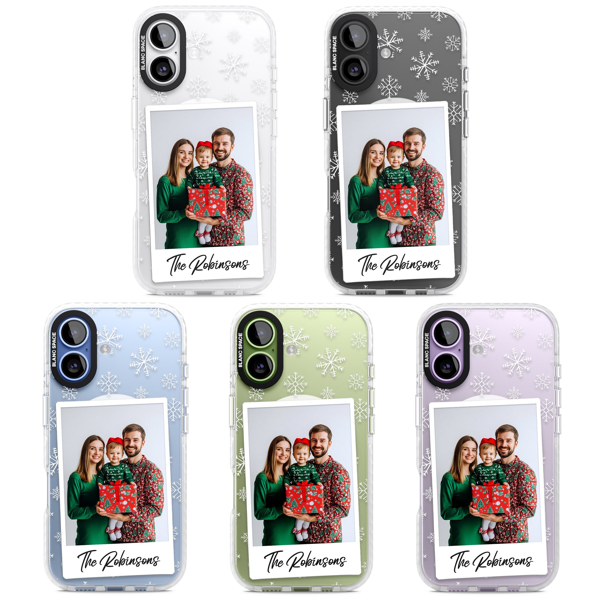 Personalised Snowflake Photo iPhone 17 Impact Pro Clear Phone Case APT Impact Protection