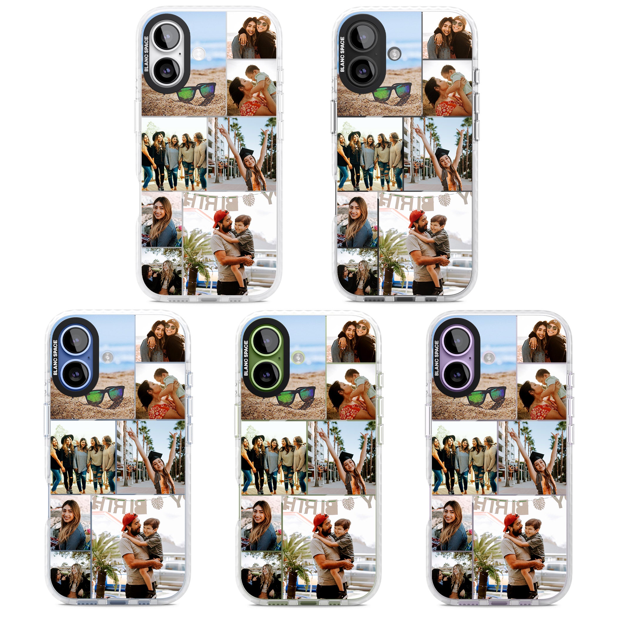 Personalised Photo Grid iPhone 17 Impact Pro Clear Phone Case APT Impact Protection