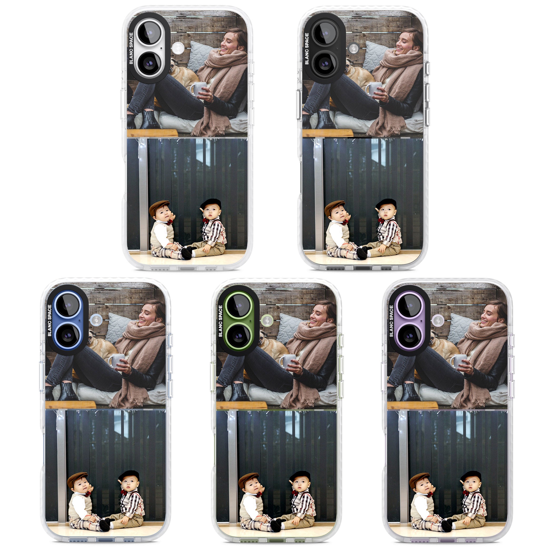 Personalised 2 Photo Grid iPhone 17 Impact Pro Clear Phone Case APT Impact Protection