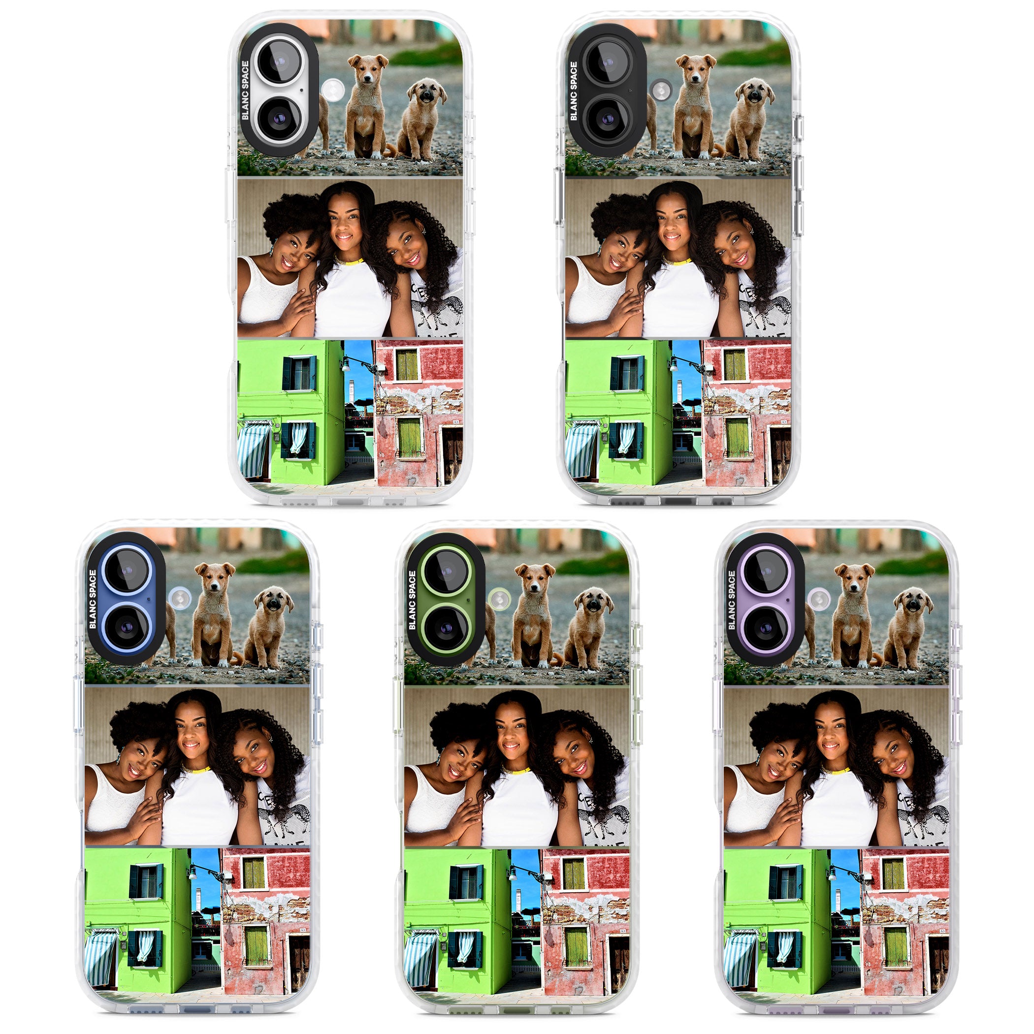 Personalised 3 Photo Grid iPhone 17 Impact Pro Clear Phone Case APT Impact Protection