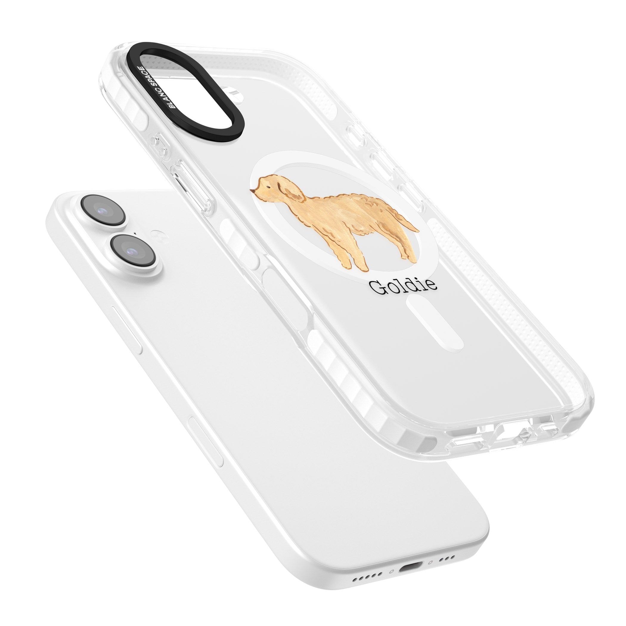 Personalised Goldendoodle iPhone 17 Impact Pro Clear Phone Case Colours